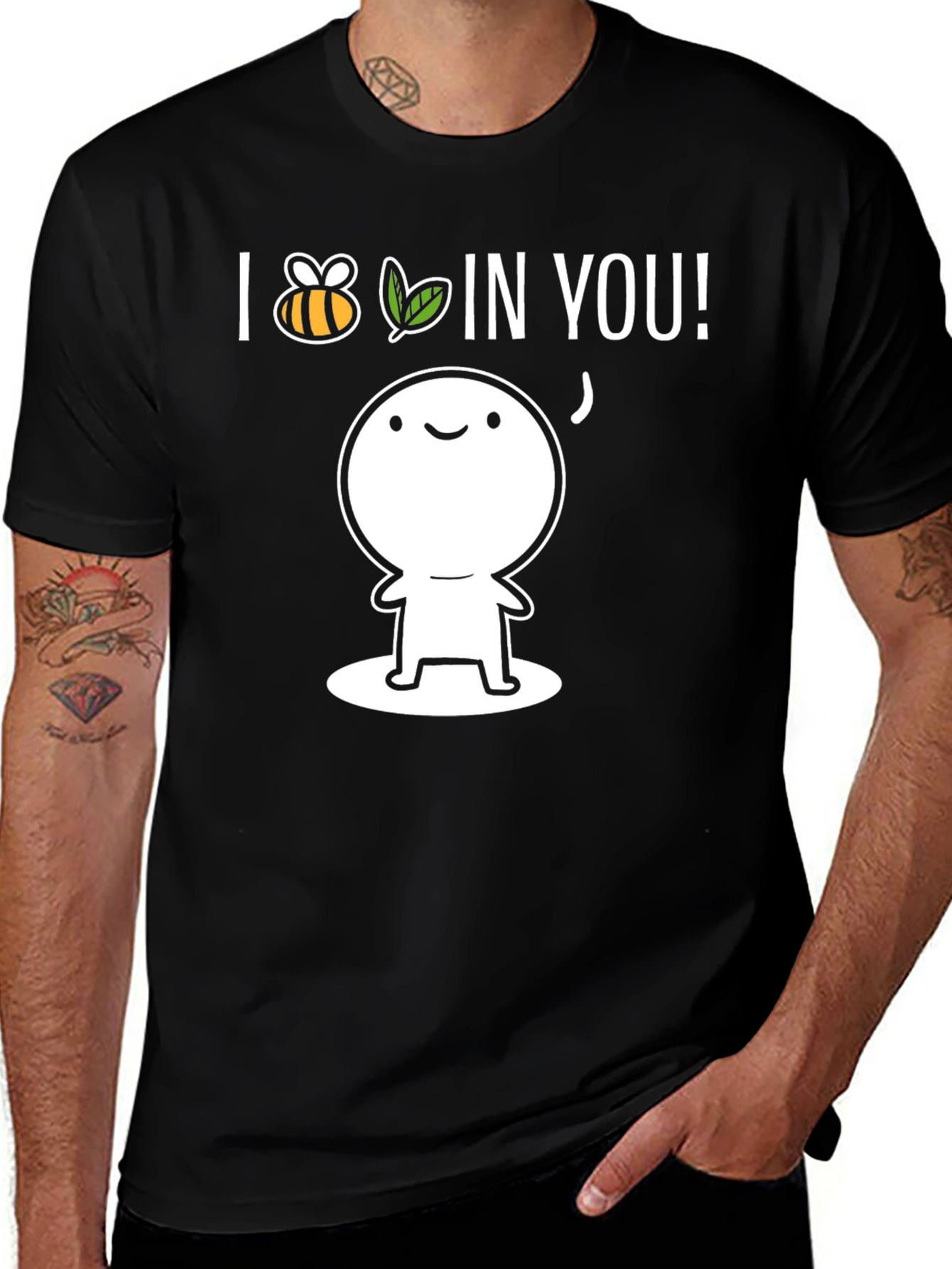 Variant 24 of I Bee-lieve in You Black Graphic T-Shirt