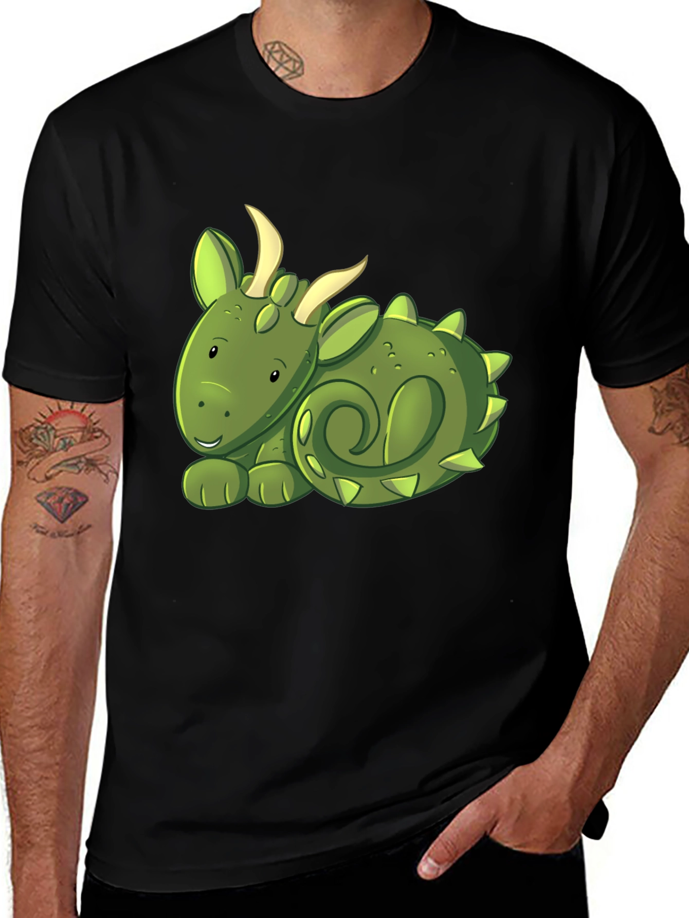Variant 14 of Cute Green Dragon Graphic T-Shirt