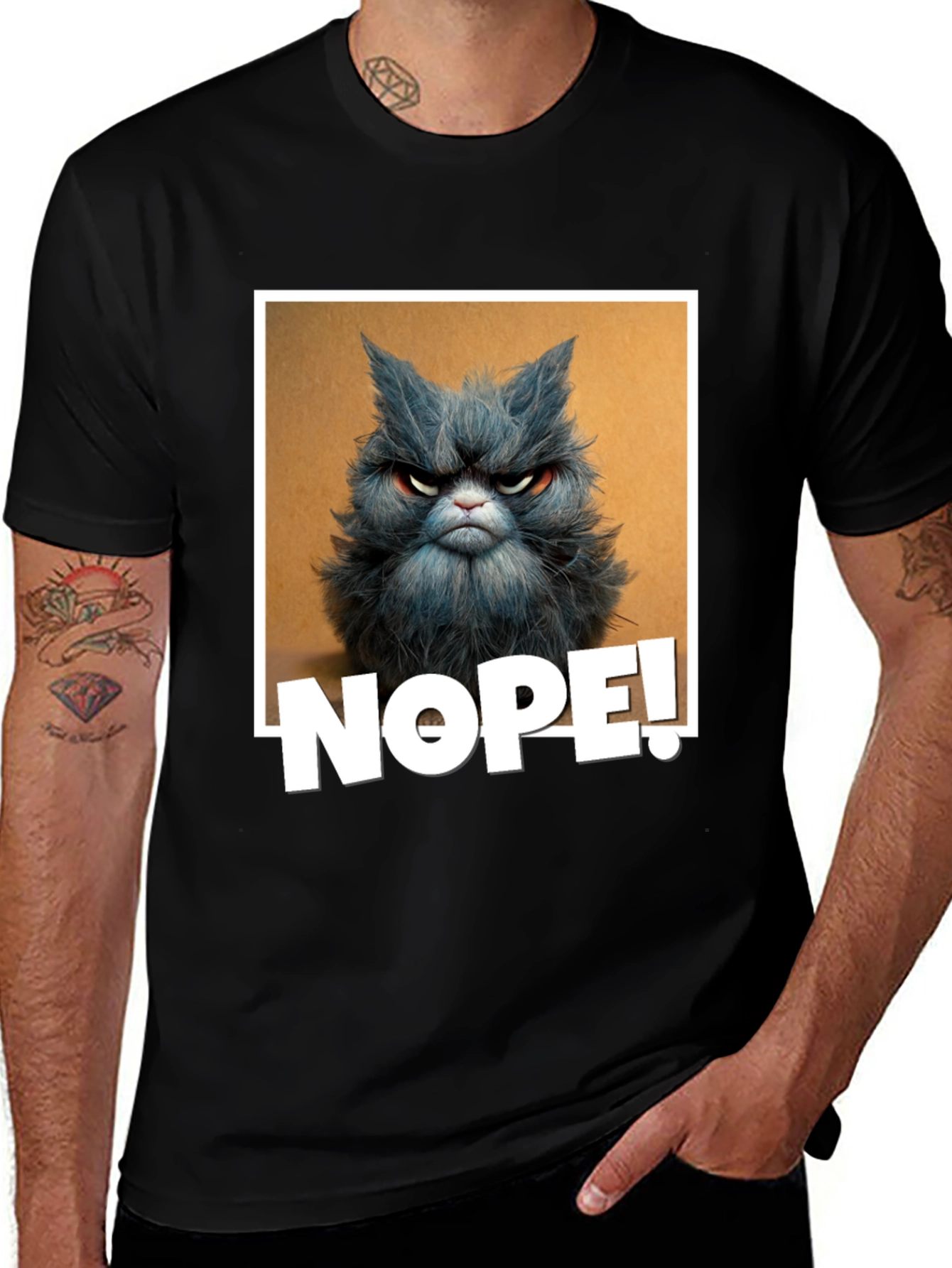 Black Grumpy Cat "NOPE!" Graphic Tee main image