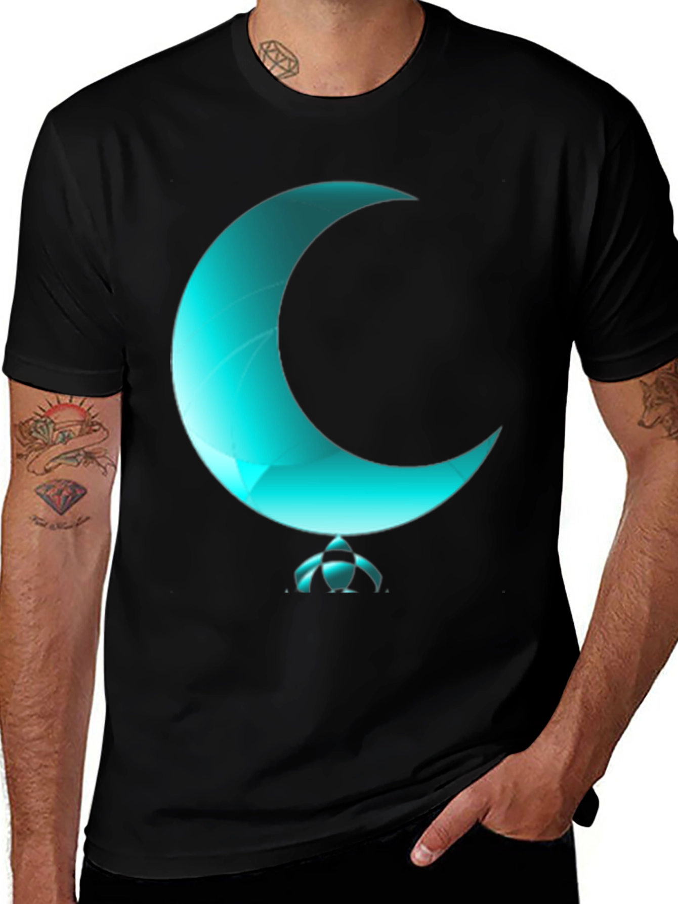 Variant 9 of Turquoise Crescent Moon Graphic T-Shirt