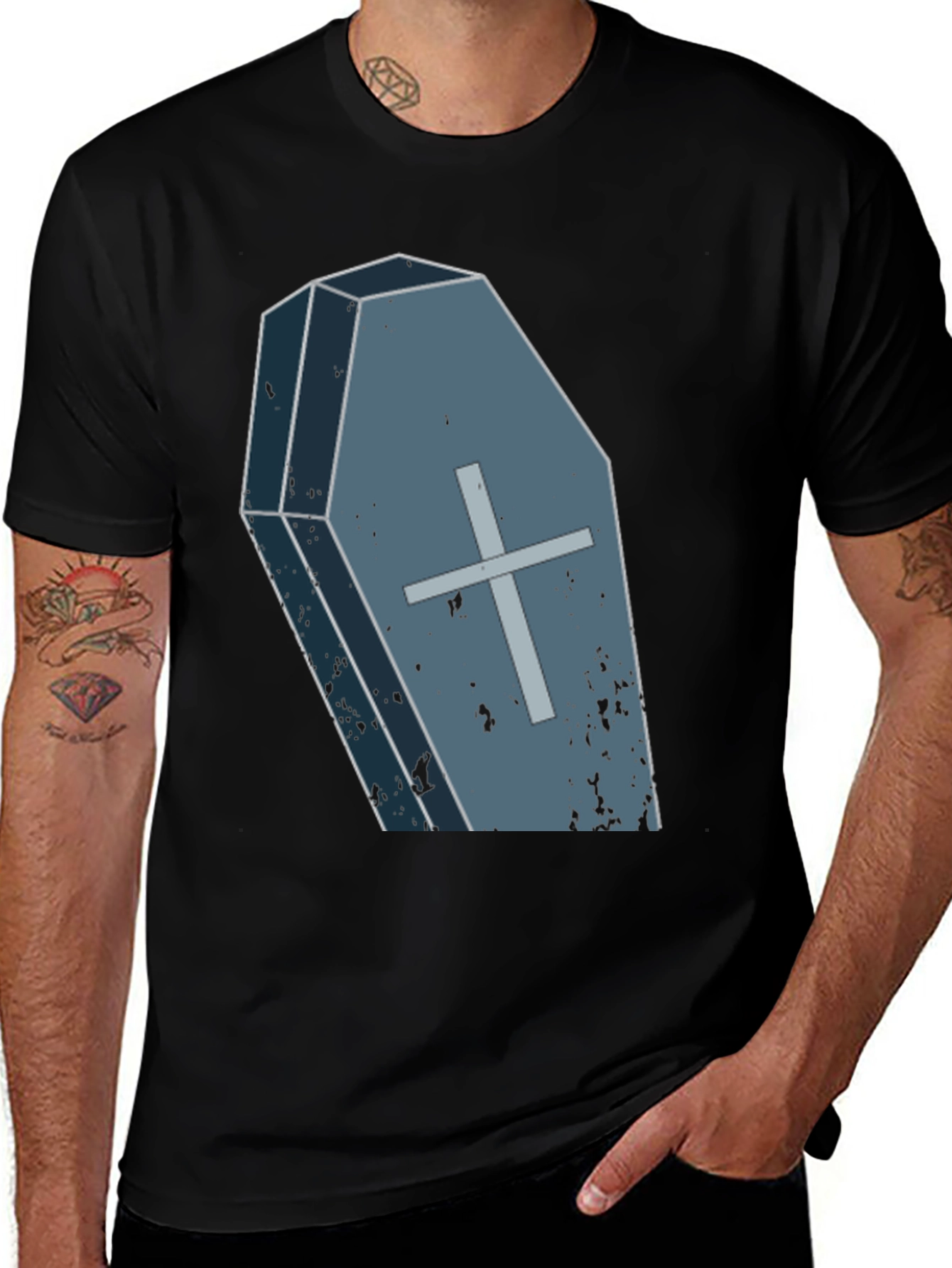Variant 6 of Coffin Graphic Black T-Shirt