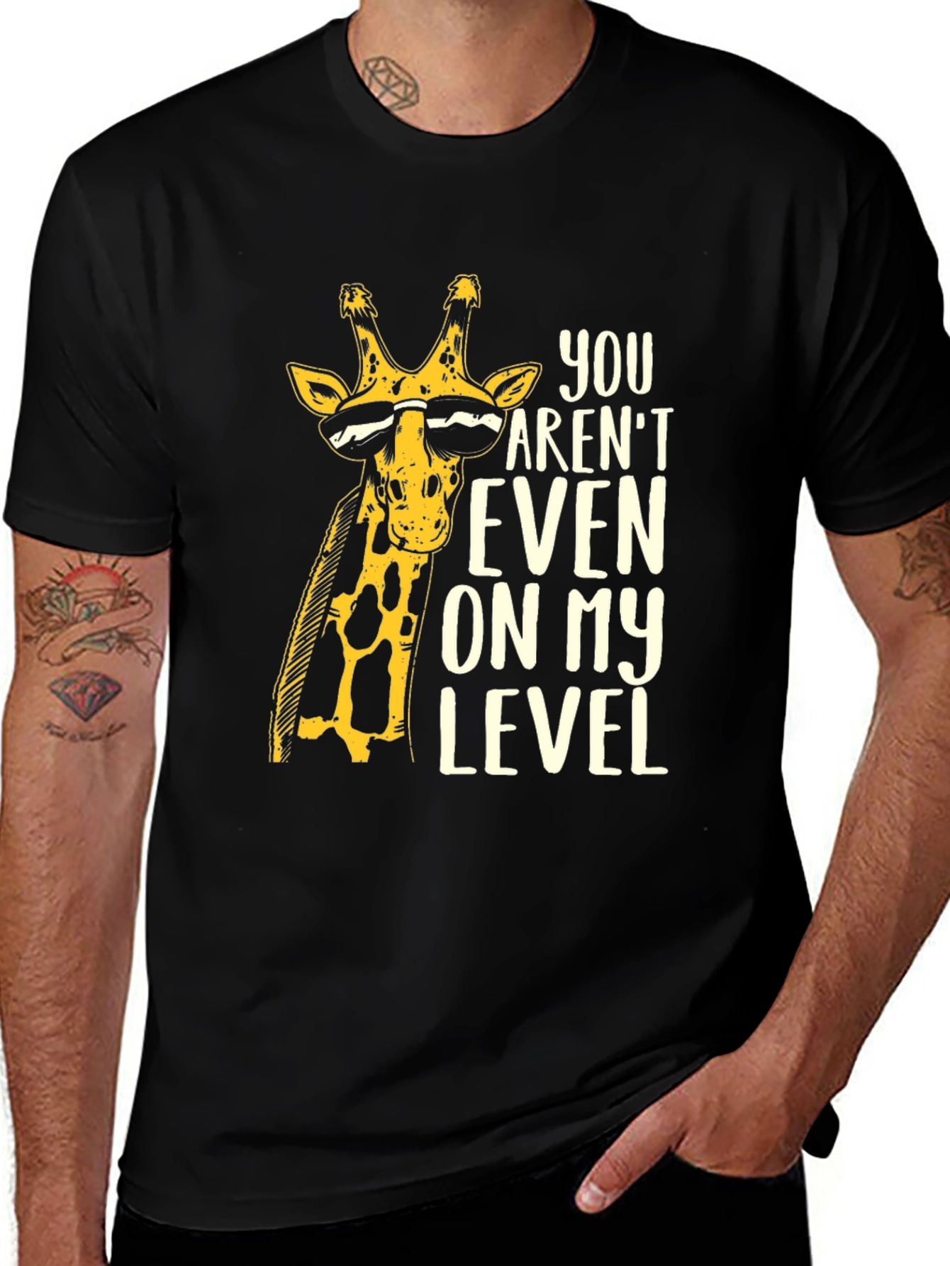 Variant 7 of Funny Giraffe T-Shirt - You Aren't On My Level