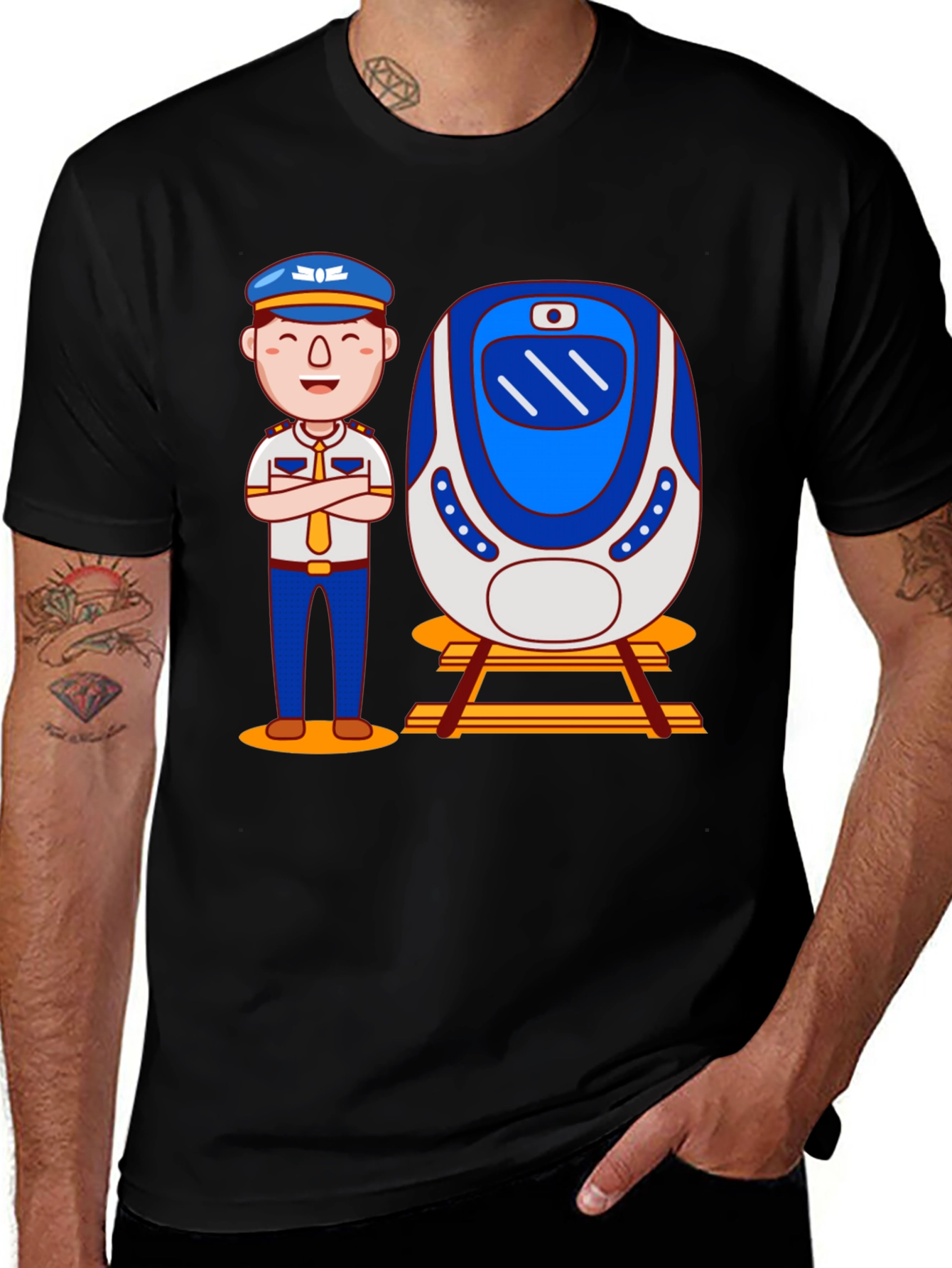 Train Conductor Graphic T-Shirt