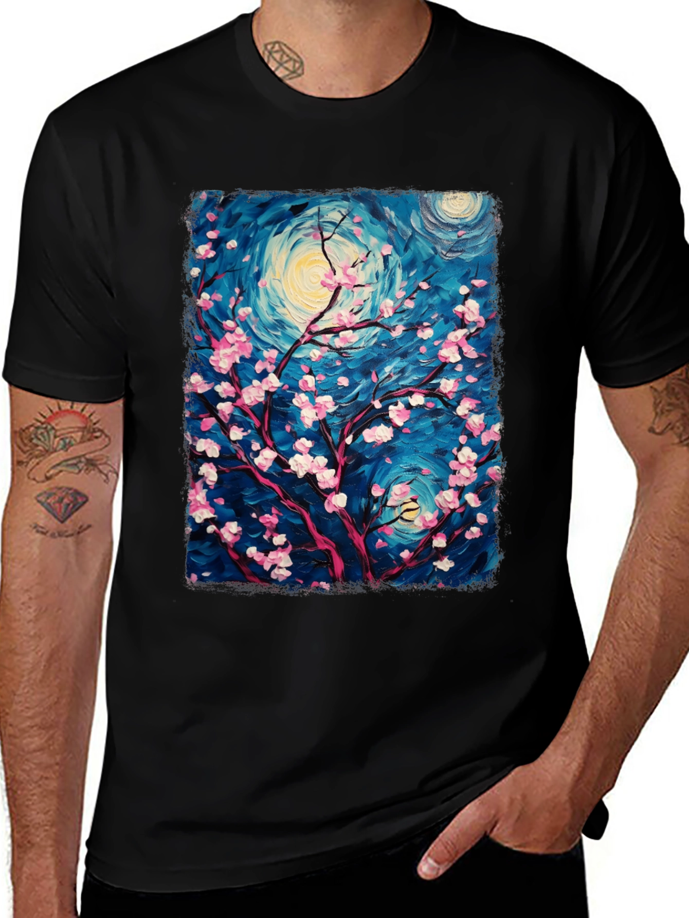 Variant 17 of Blossom Night T-Shirt - Artistic Design