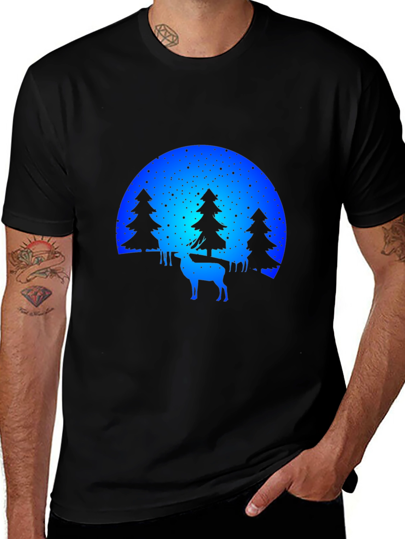 Variant 10 of Nature Deer Silhouette Graphic Tee