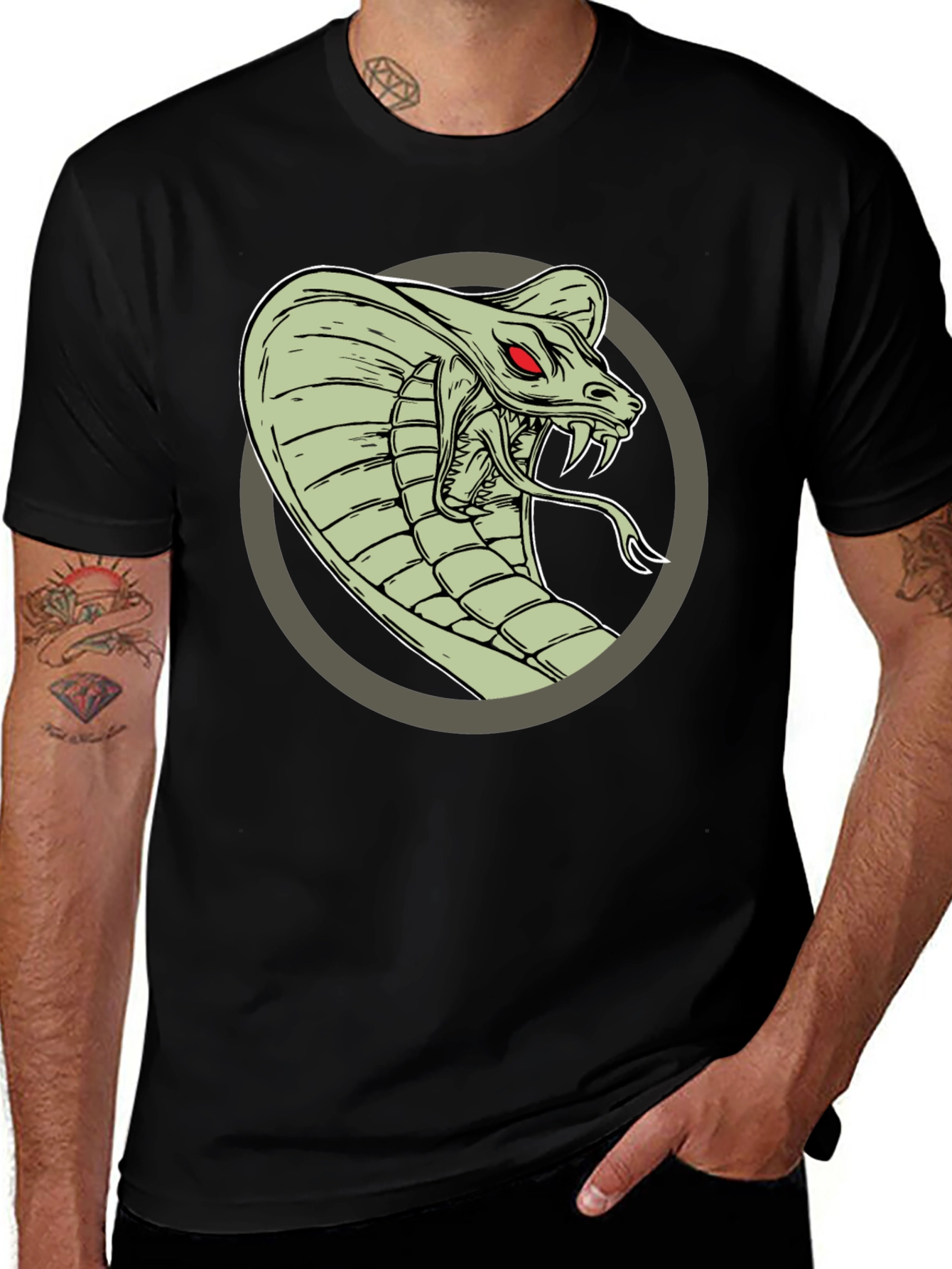 Variant 6 of Cobra Graphic Tee - Men's Black T-Shirt
