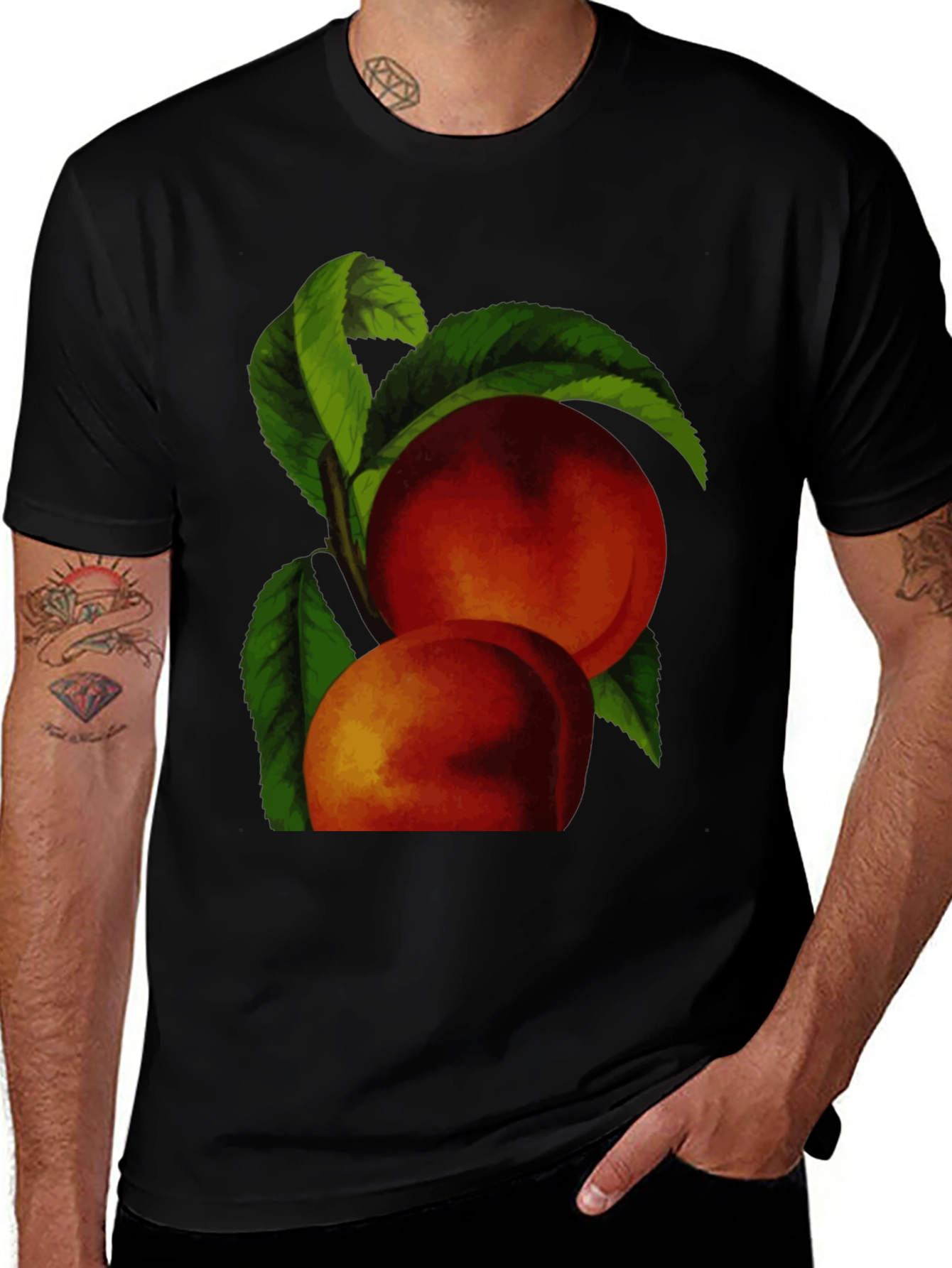 Variant 14 of Peach Graphic Tee - Vintage Fruit Print
