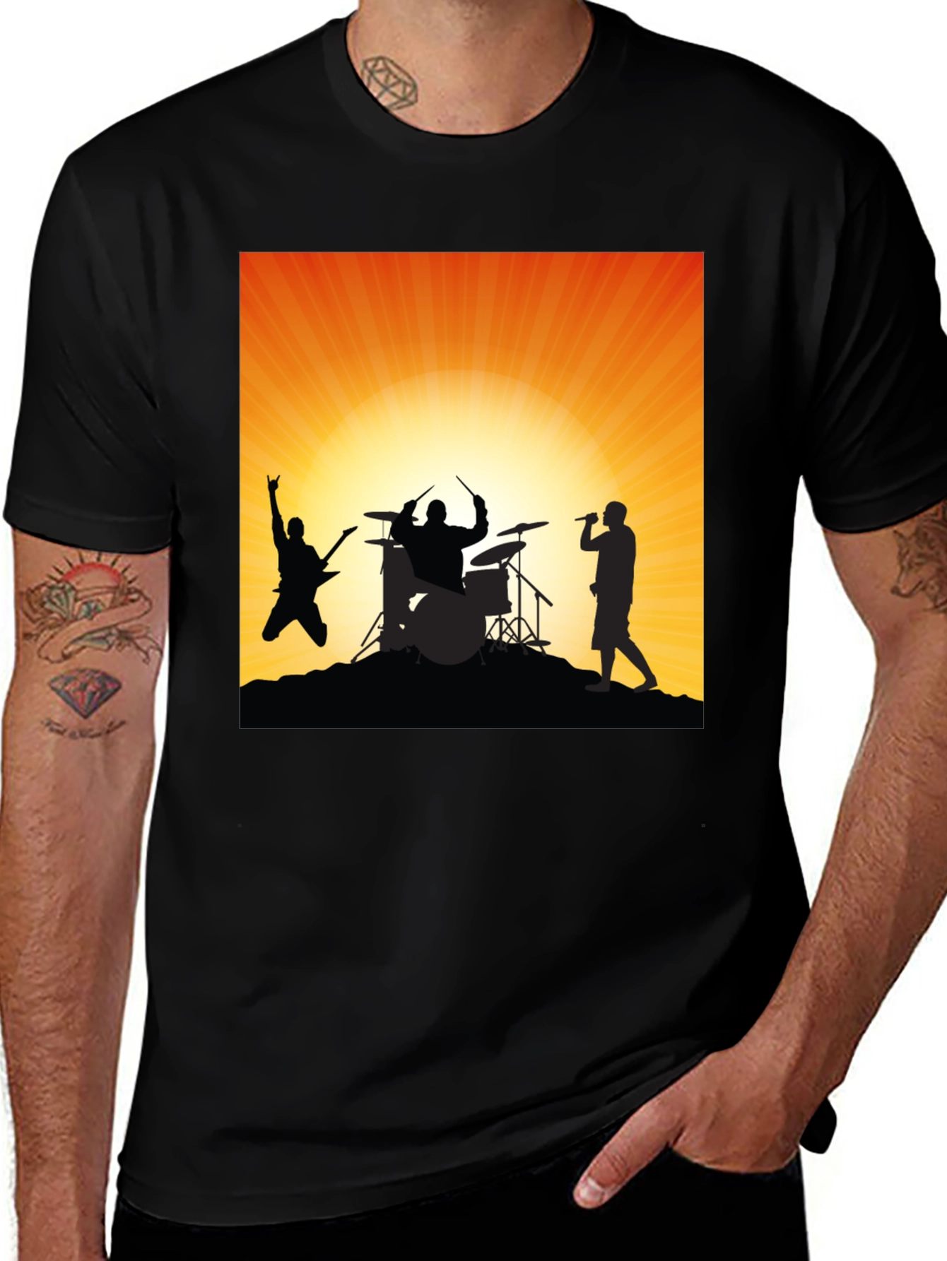 Rock Band Silhouette Graphic Tee