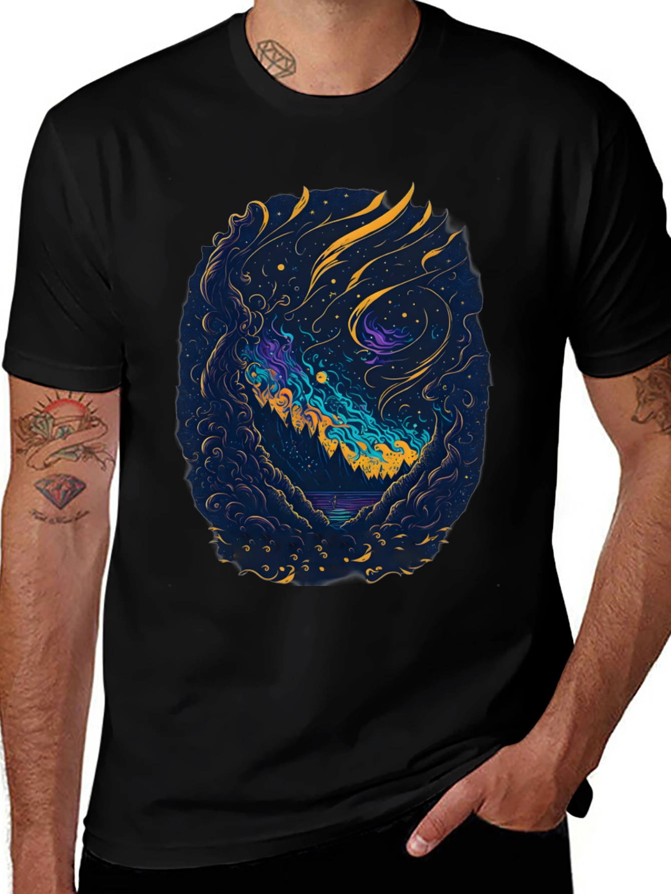 Variant 30 of Mystic Dreamscape Graphic Tee - Dark