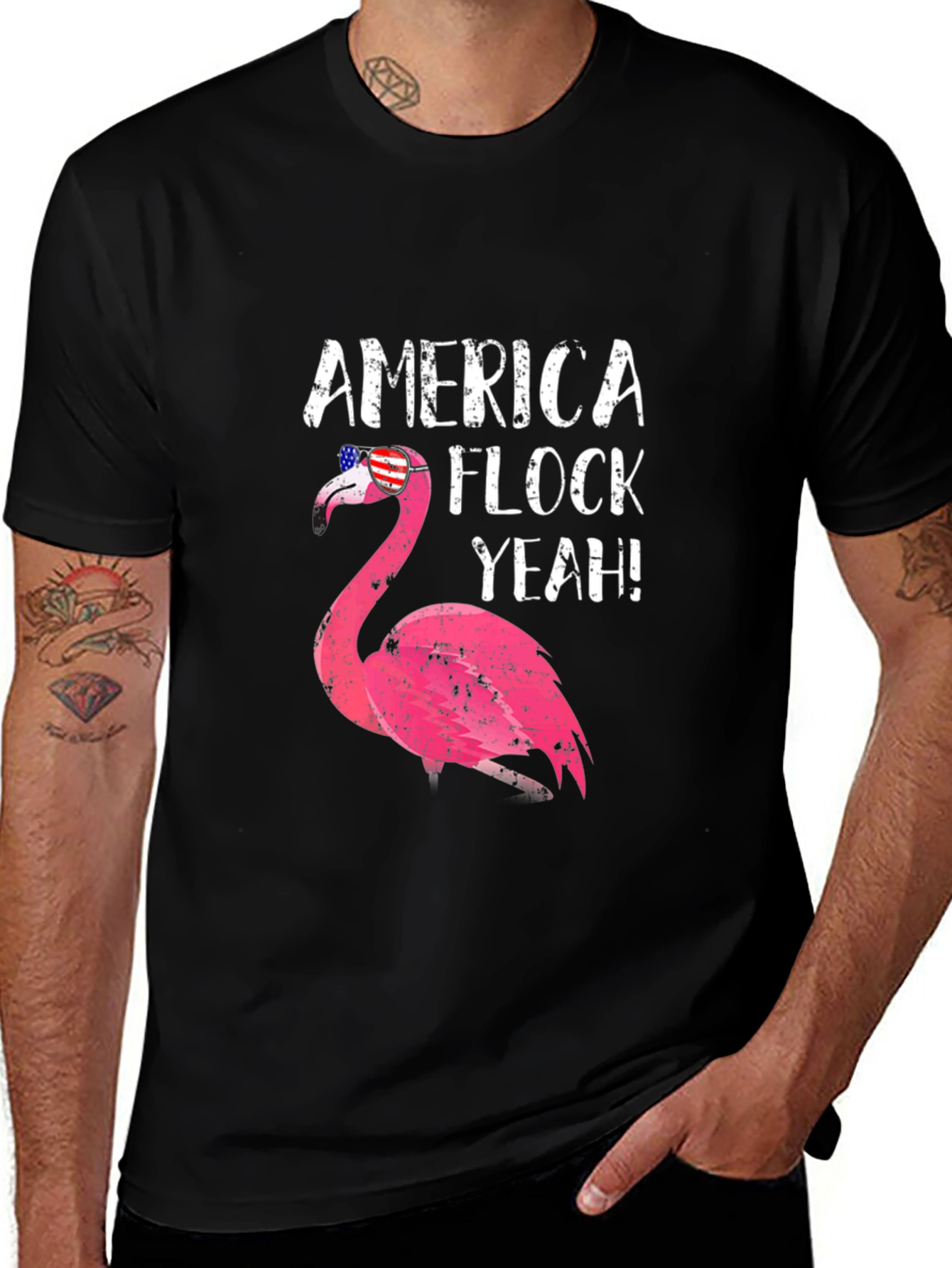 Variant 12 of America Flock Yeah! Flamingo Graphic T-Shirt
