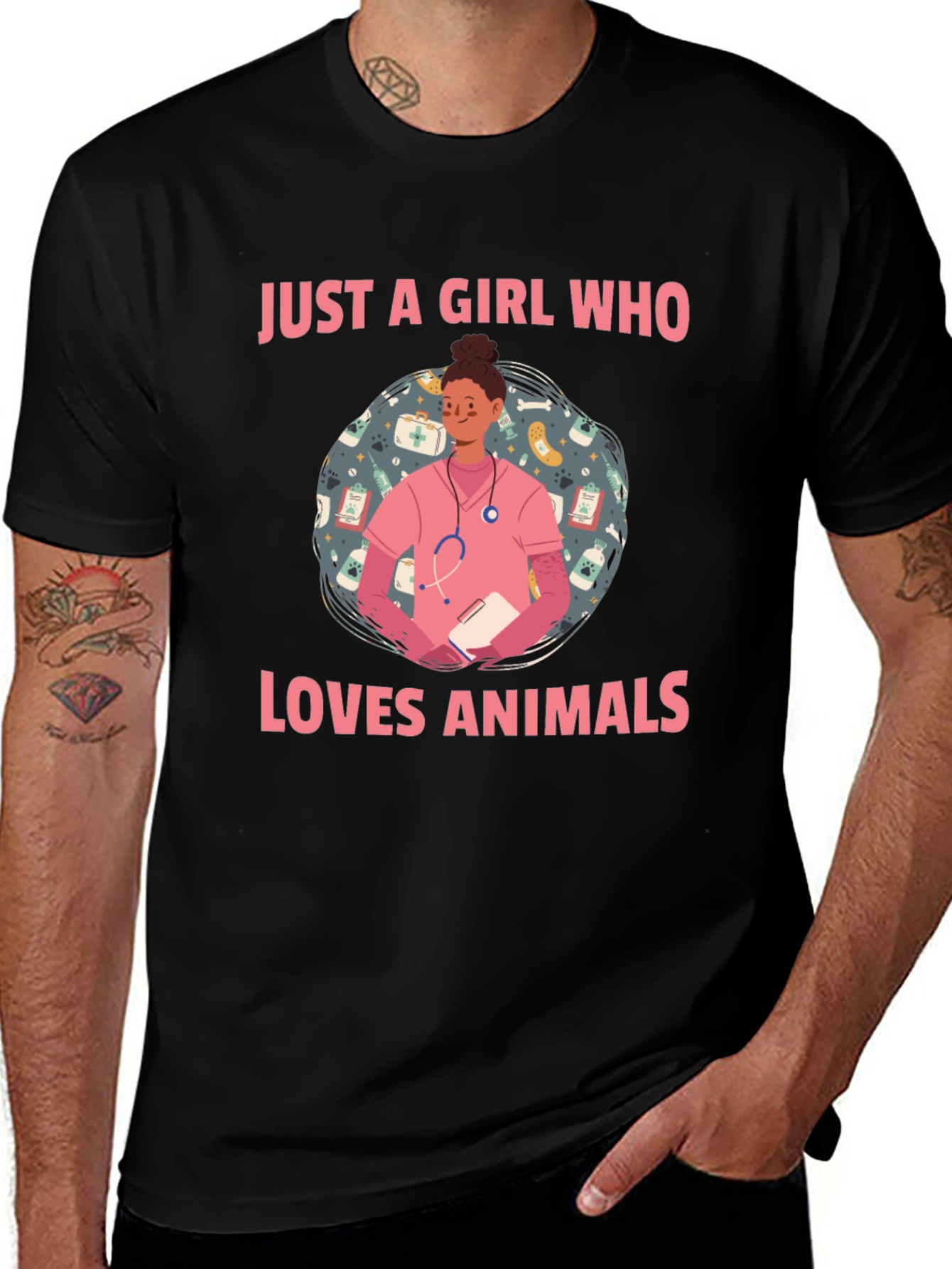 Variant 25 of Animal Lover Vet Tech T-Shirt - Cute Design