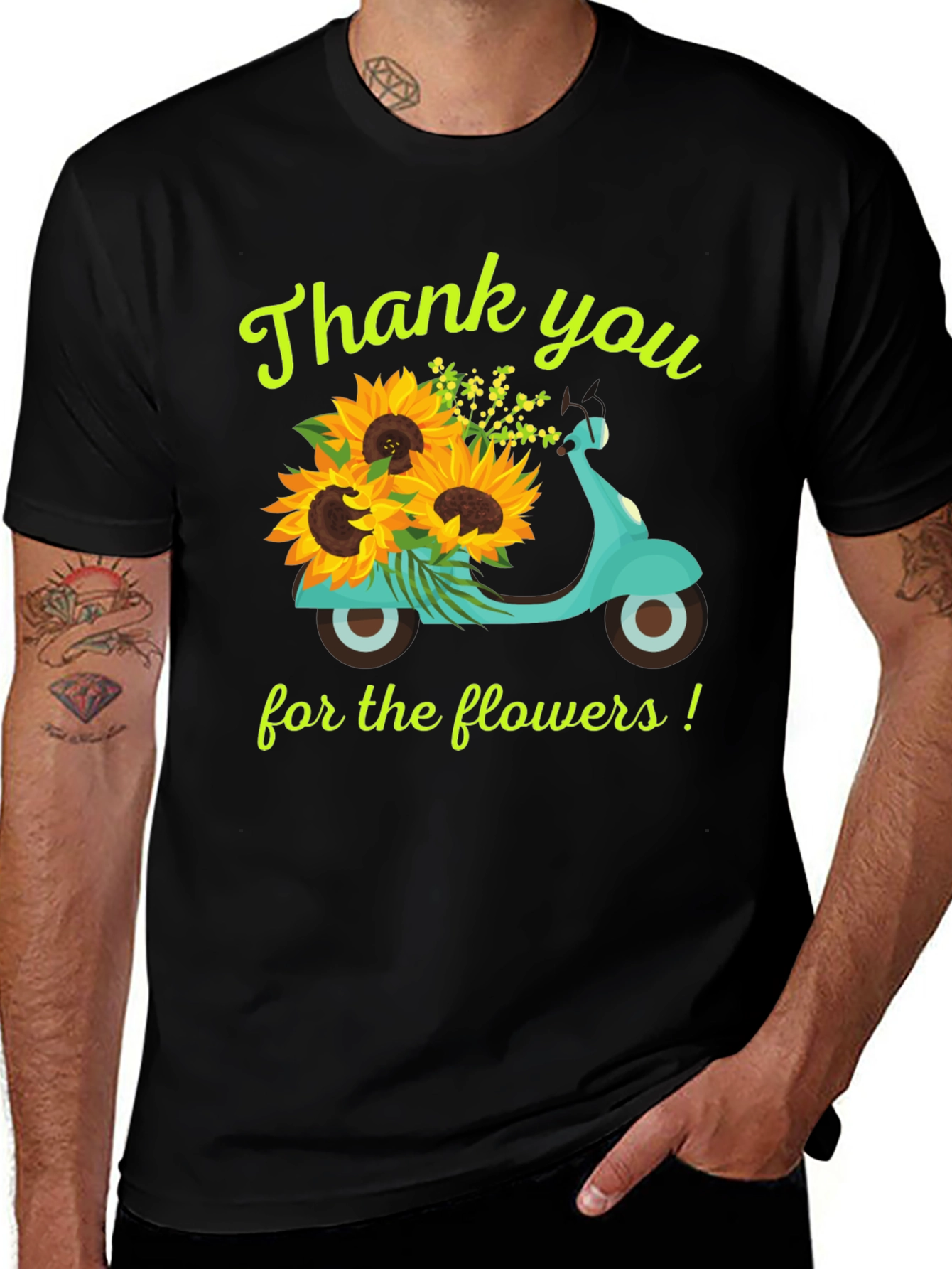 Variant 18 of Thank You Flowers Scooter Graphic T-Shirt
