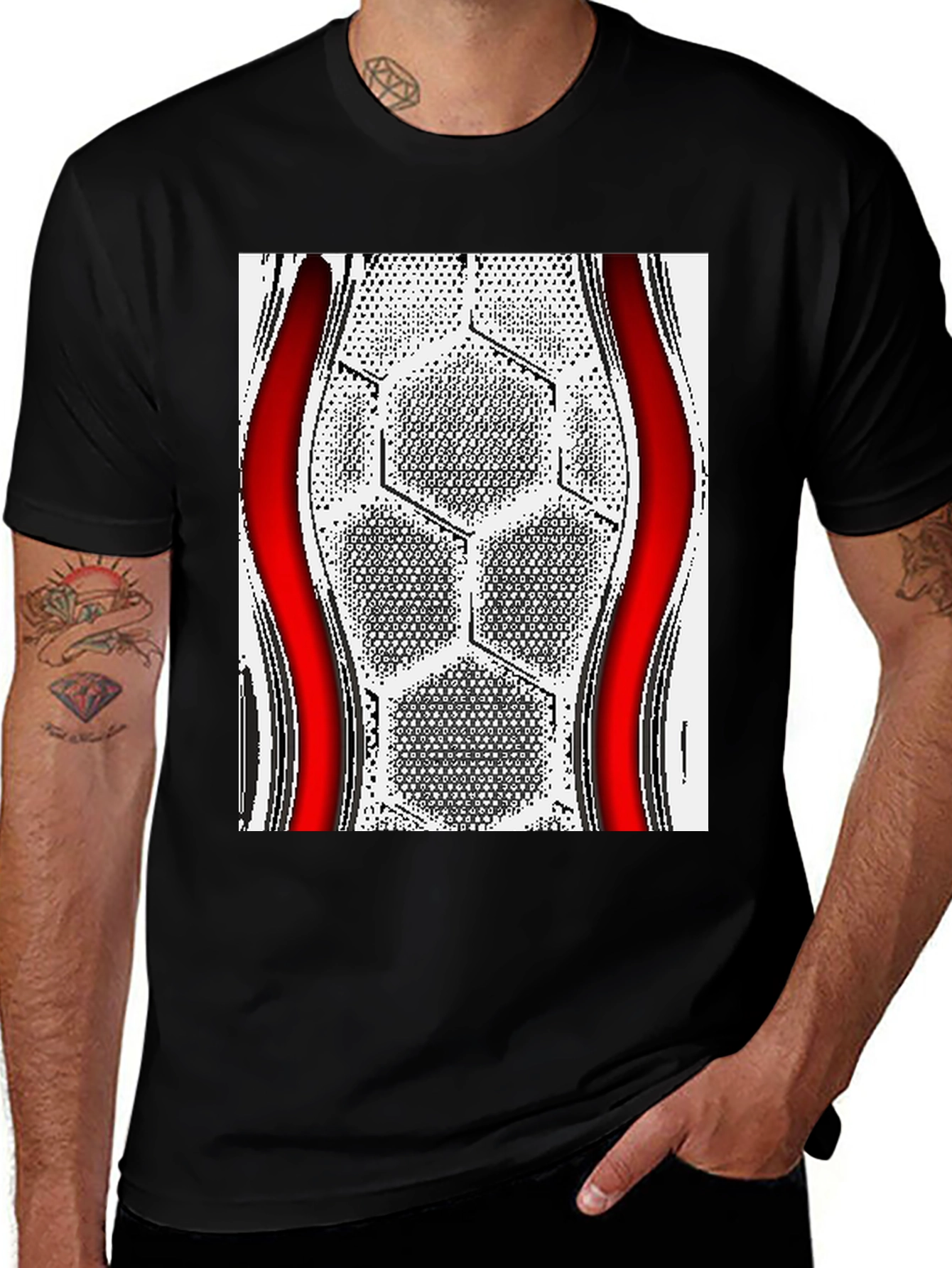 Variant 16 of Geometric Hexagon Graphic Tee - Modern Casual Style