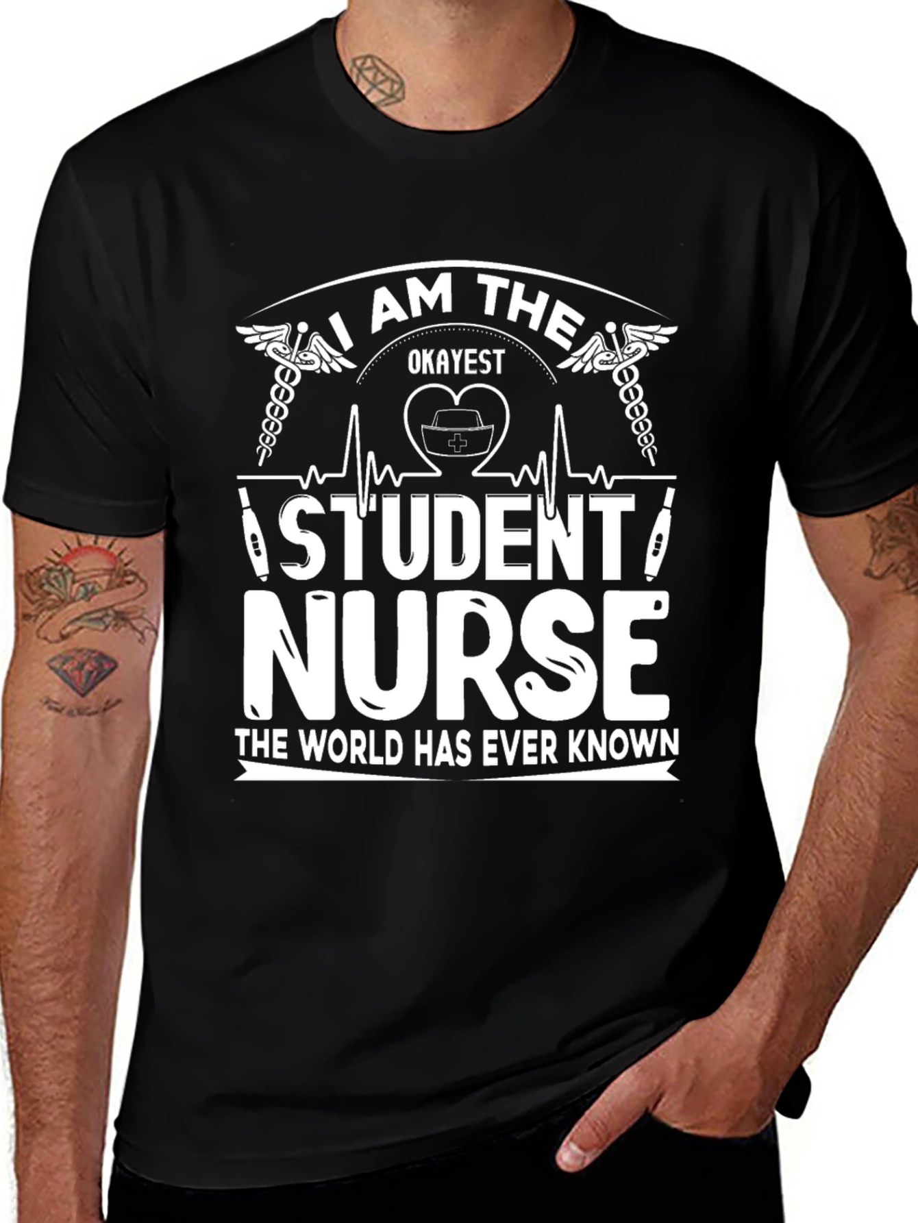Variant 2 of Okayest Student Nurse T-Shirt - Funny Nursing Tee