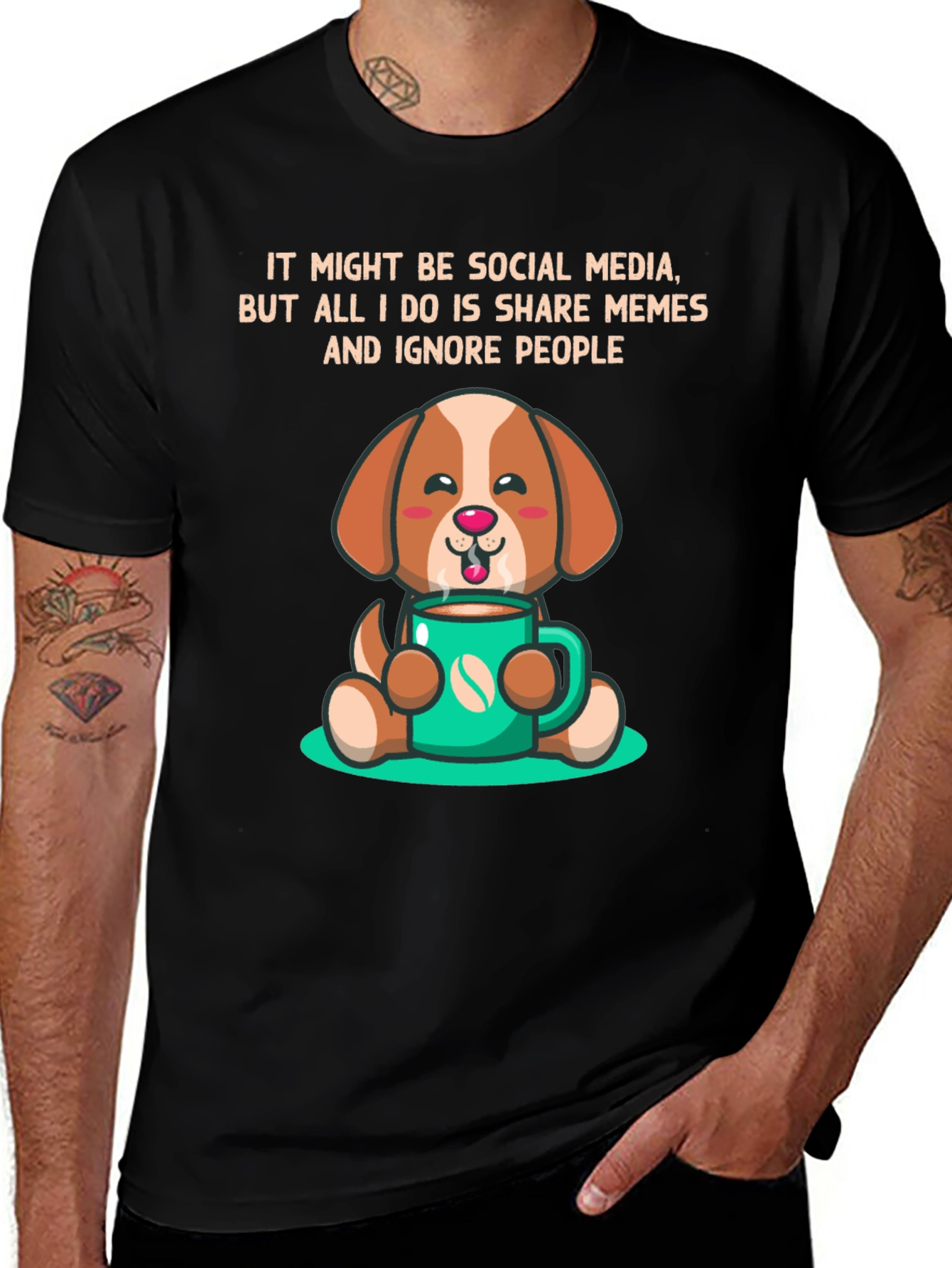 Variant 23 of Funny Social Media Dog Lover T-Shirt