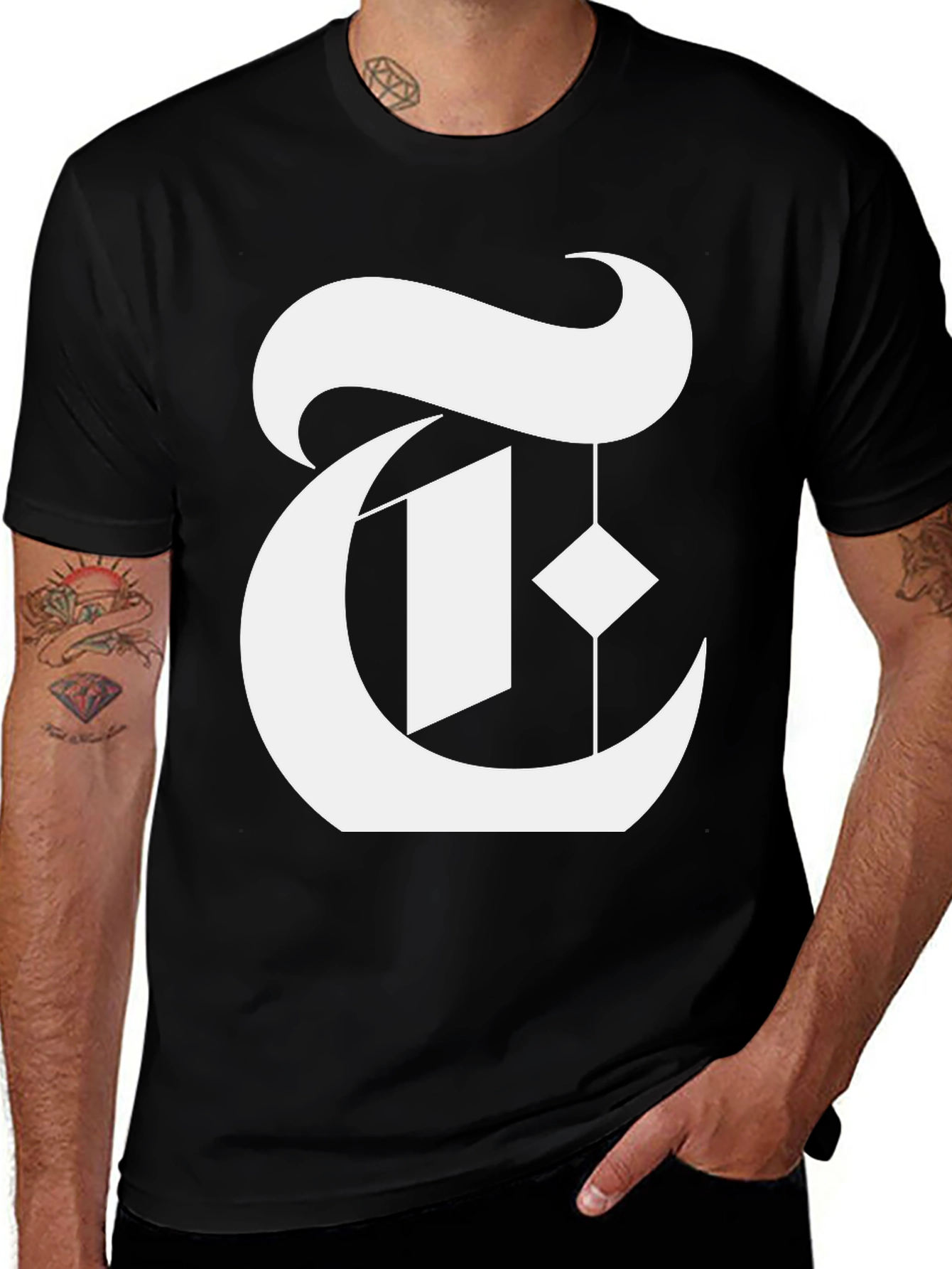 Variant 10 of Classic "T" Logo Black T-Shirt