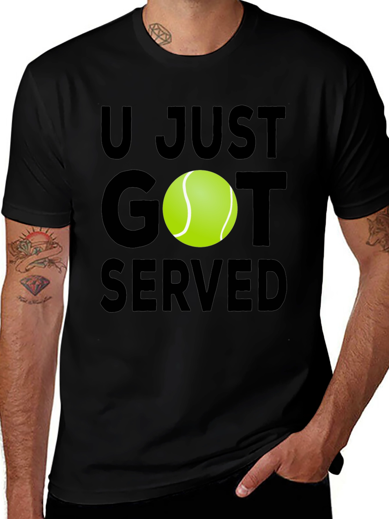 Variant 12 of U Just Got Served Tennis Graphic T-Shirt