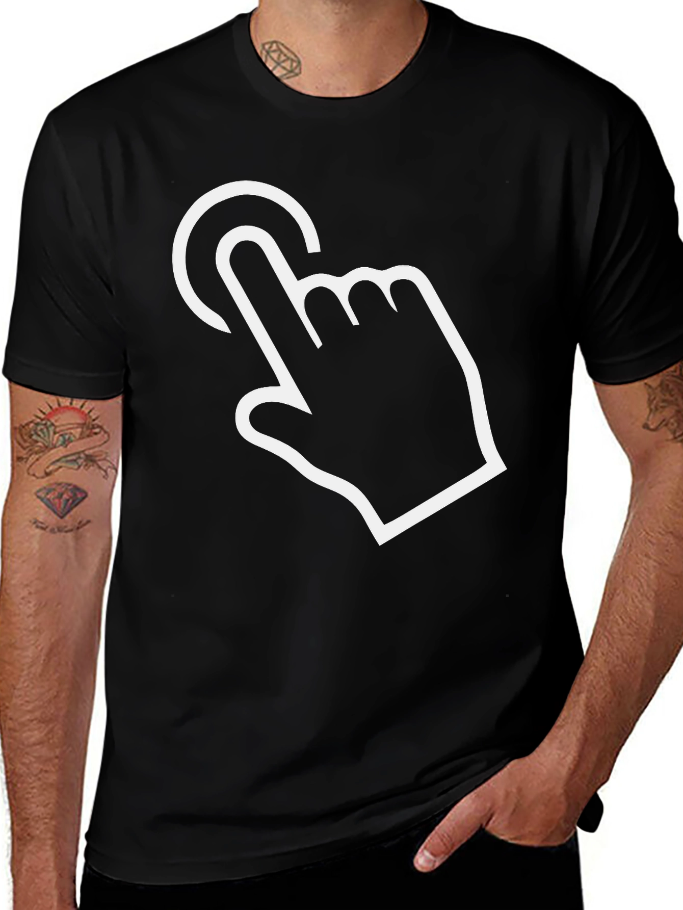 Variant 2 of Touchscreen Hand Graphic Black T-Shirt