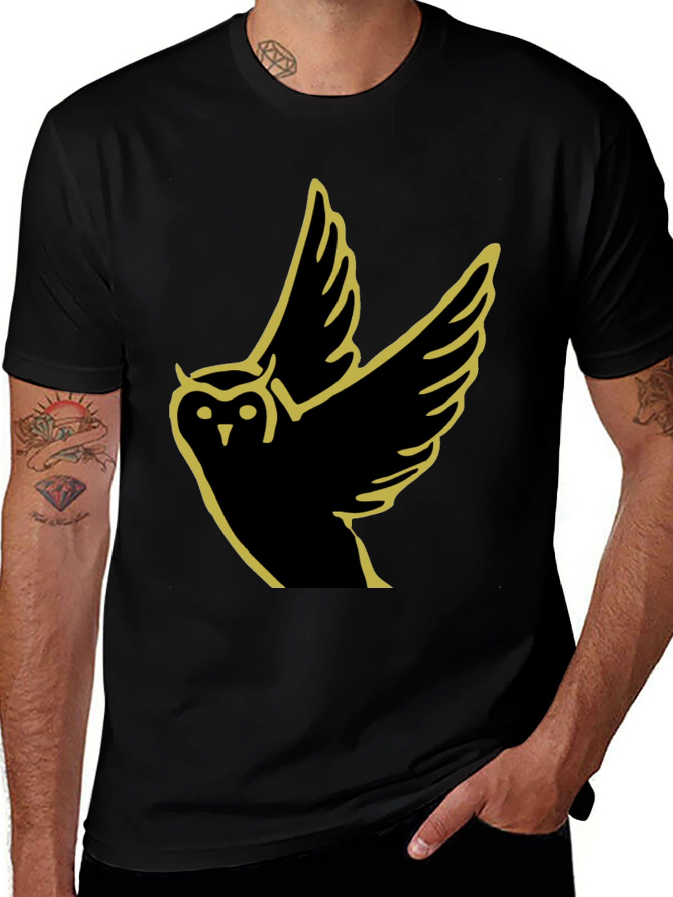 Variant 2 of Owl Graphic Tee - Modern Black T-Shirt