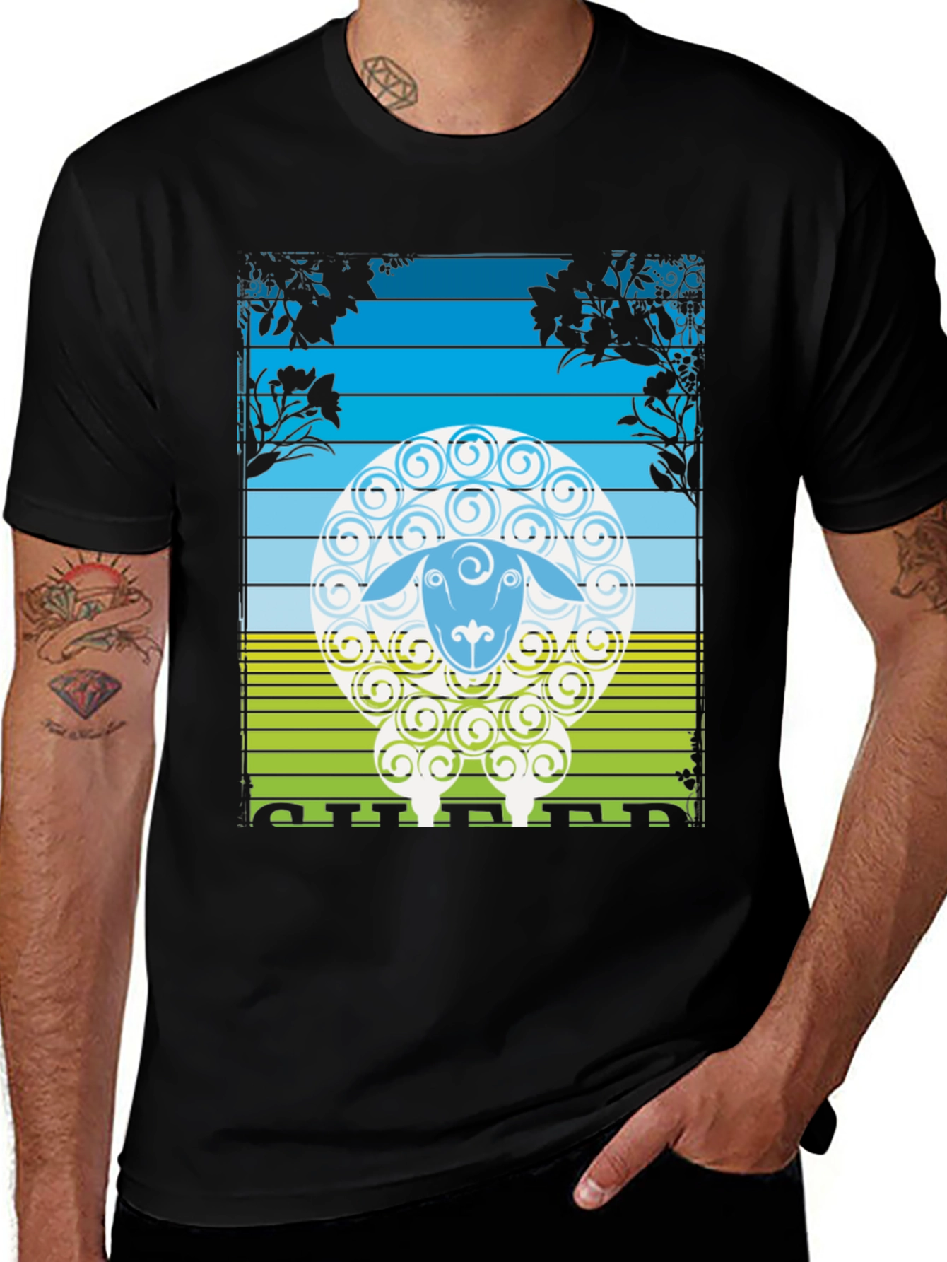 Sheep Graphic T-Shirt - Nature Inspired Design