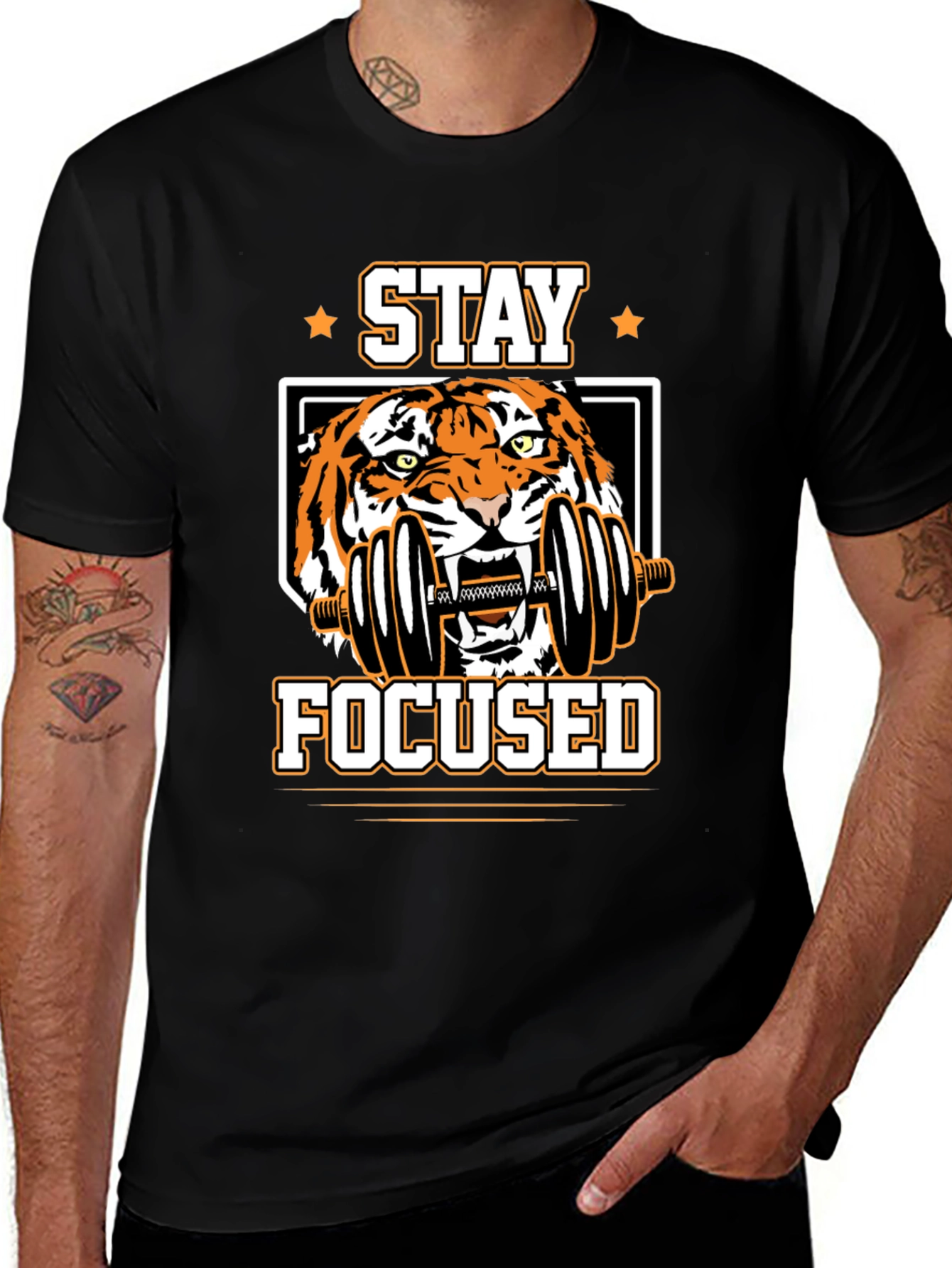 Variant 18 of Stay Focused Tiger Graphic T-Shirt