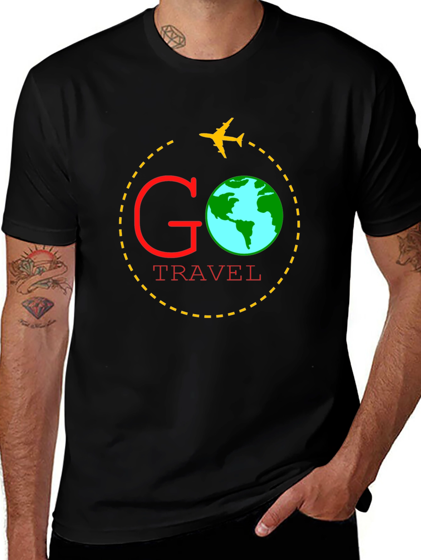 Go Travel Black T-Shirt Adventure Seeker Tee