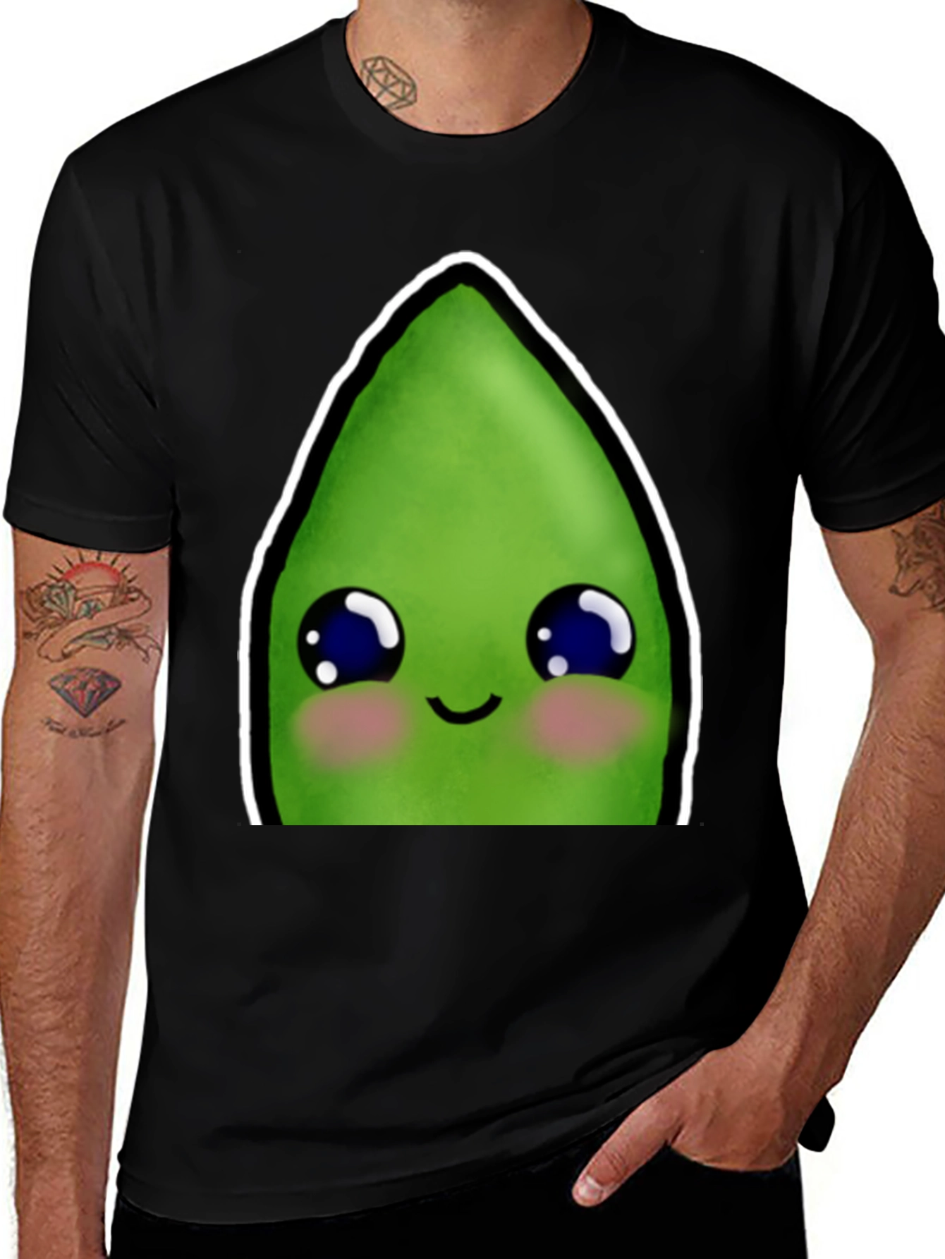 Variant 16 of Kawaii Pea Pod T-Shirt - Cute Cartoon Food Tee