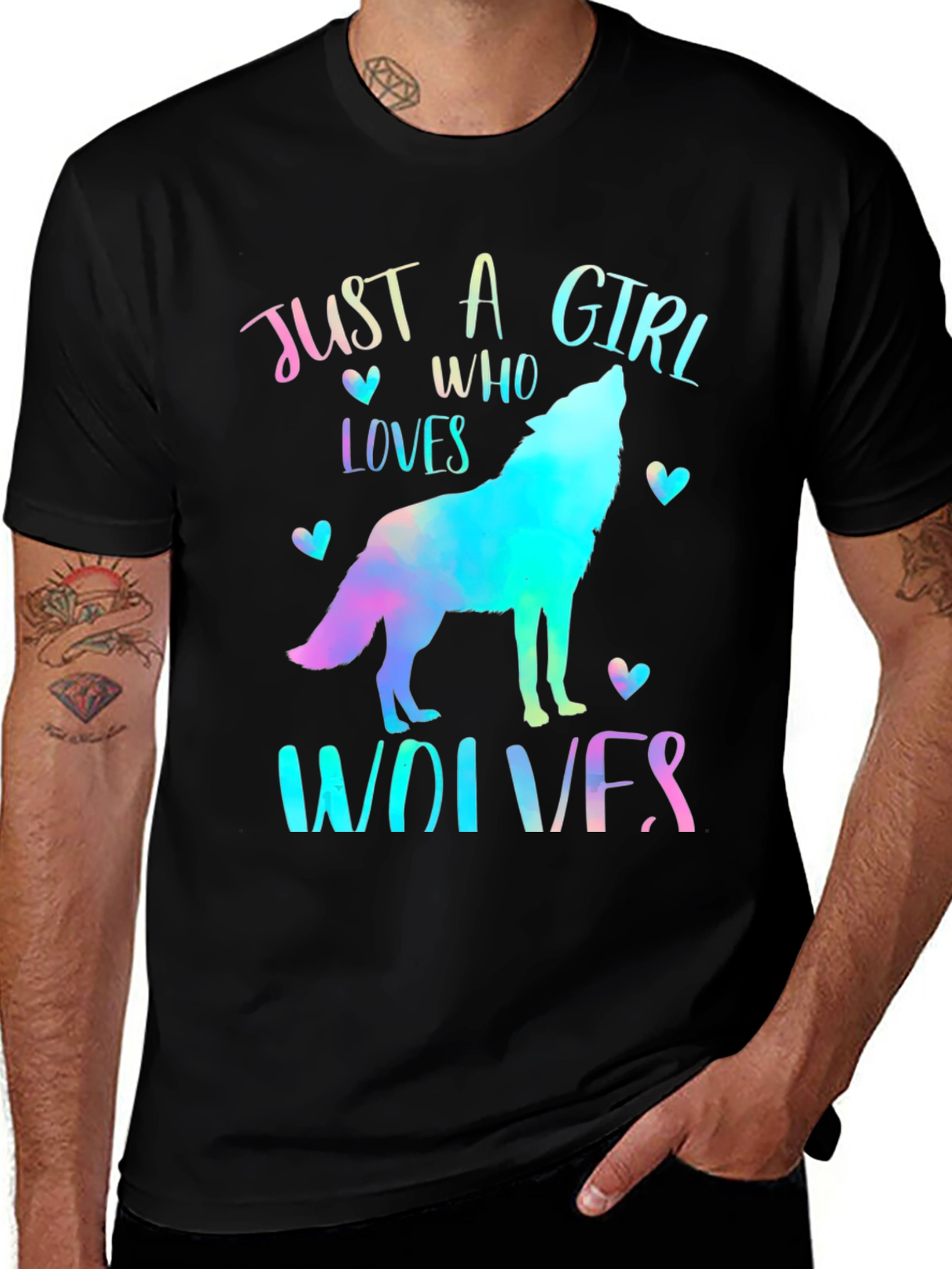 Variant 7 of Just A Girl Who Loves Wolves Graphic Tee