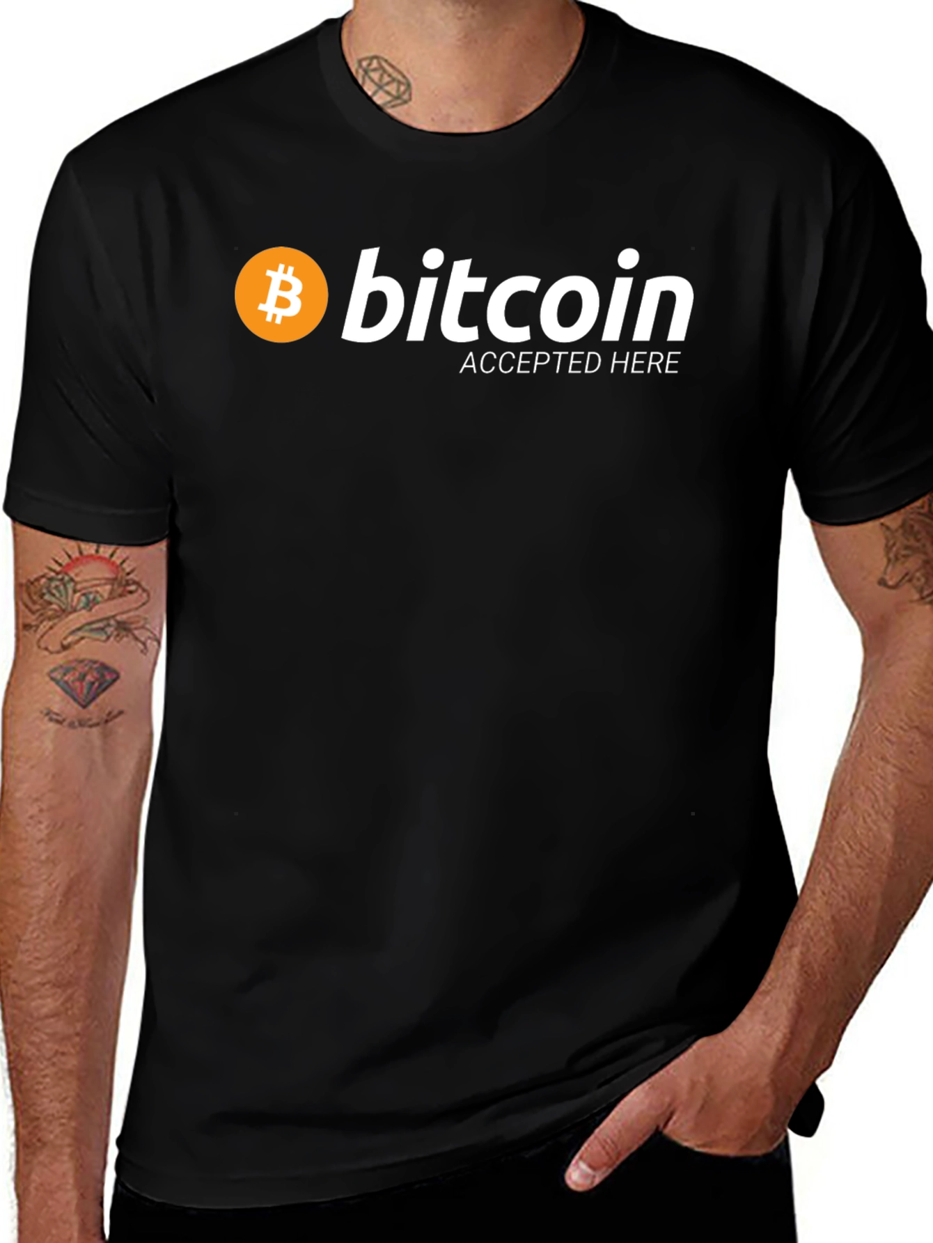 Bitcoin Accepted Here Black T-Shirt