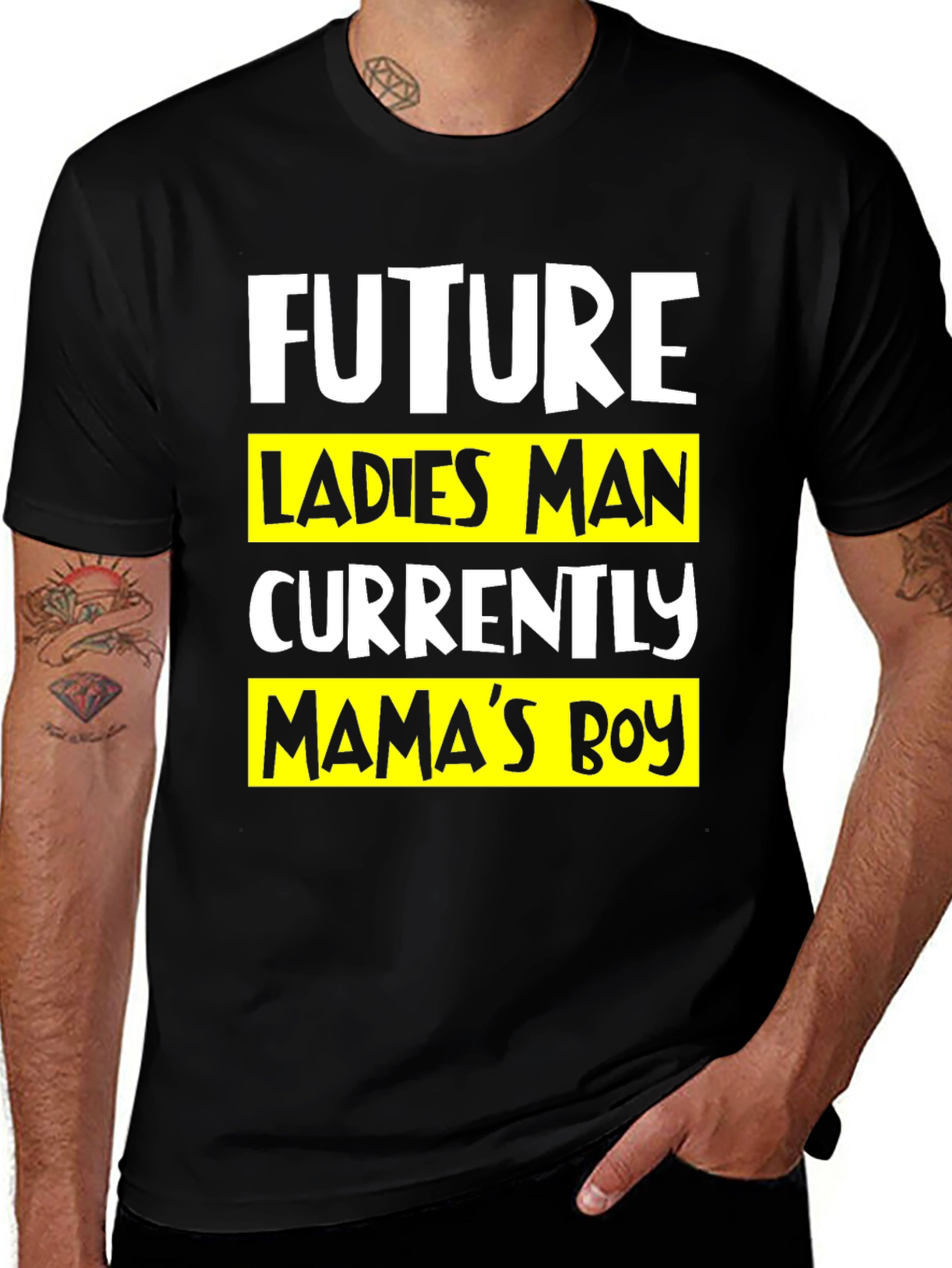 Variant 19 of Future Ladies Man Mama's Boy Black T-Shirt