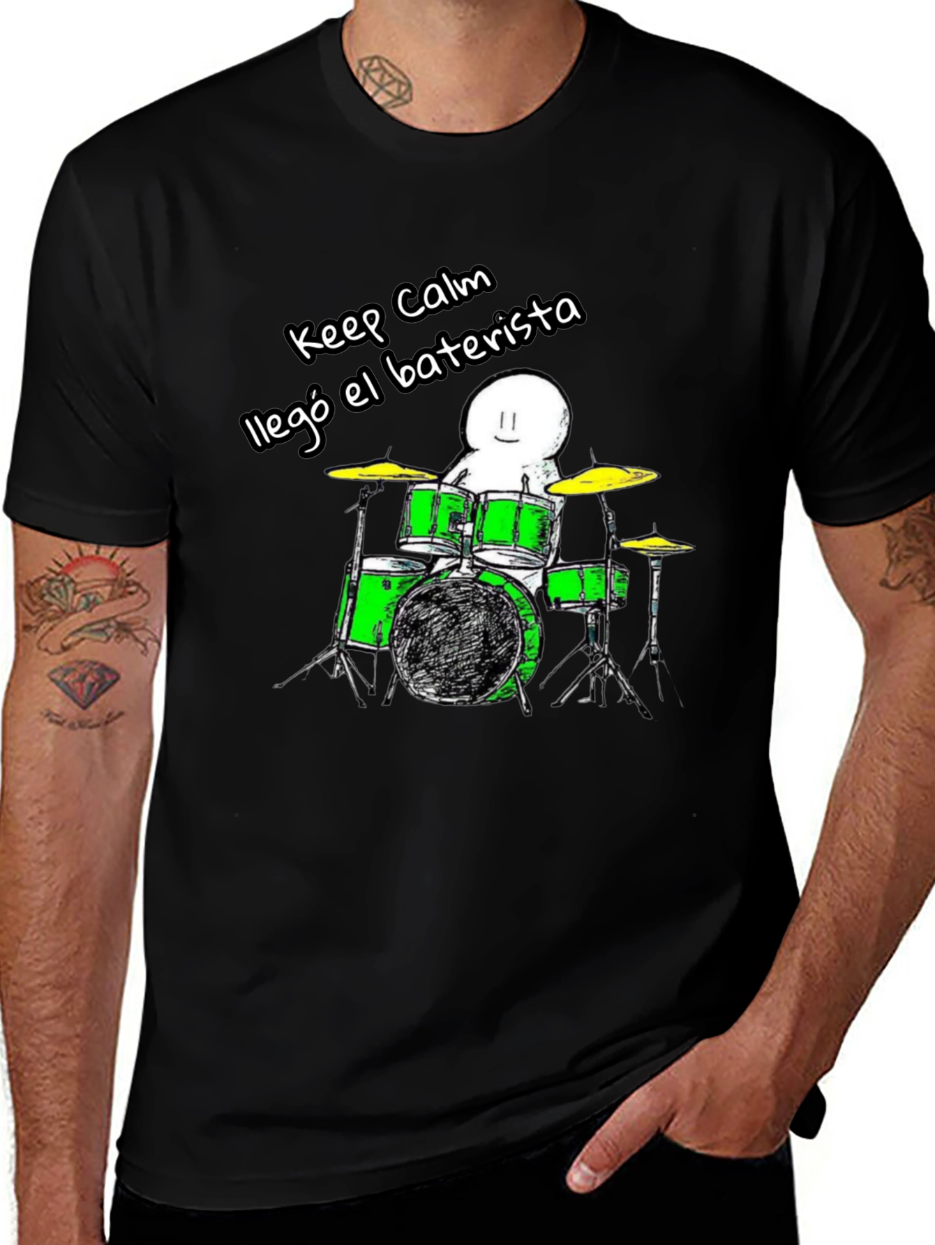 Variant 23 of Keep Calm Drummer T-Shirt - Funny Musician Tee