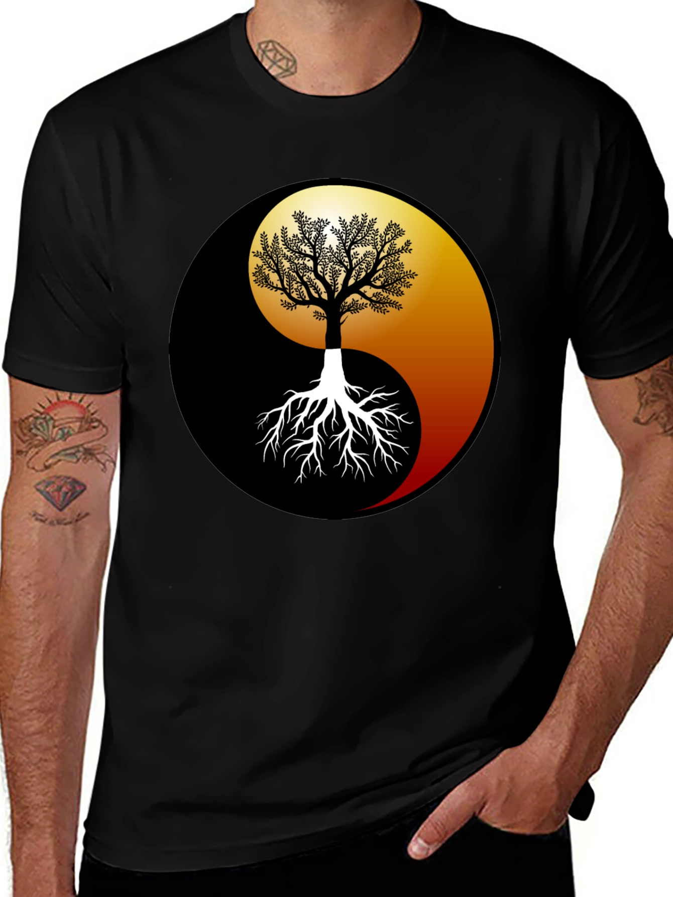 Yin Yang Tree Graphic Tee - Balance & Harmony