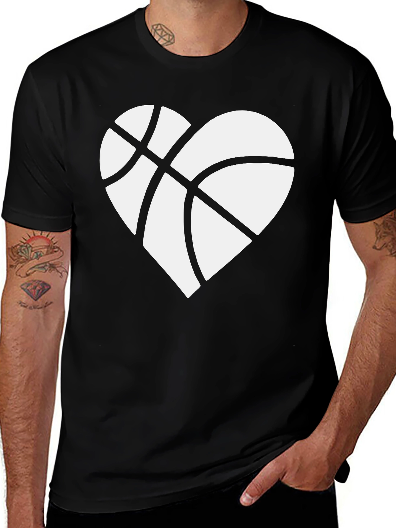 Variant 14 of Basketball Heart Graphic Tee