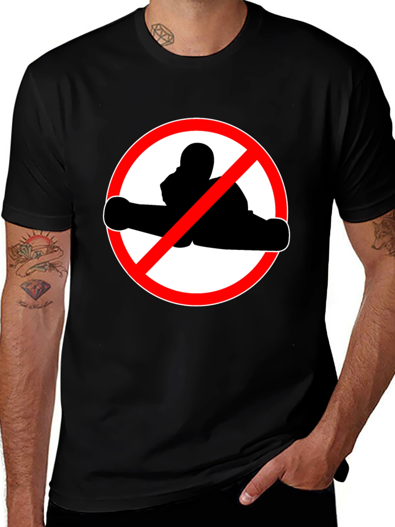 Variant 19 of No Boxing Graphic Tee - Black Crewneck T-Shirt