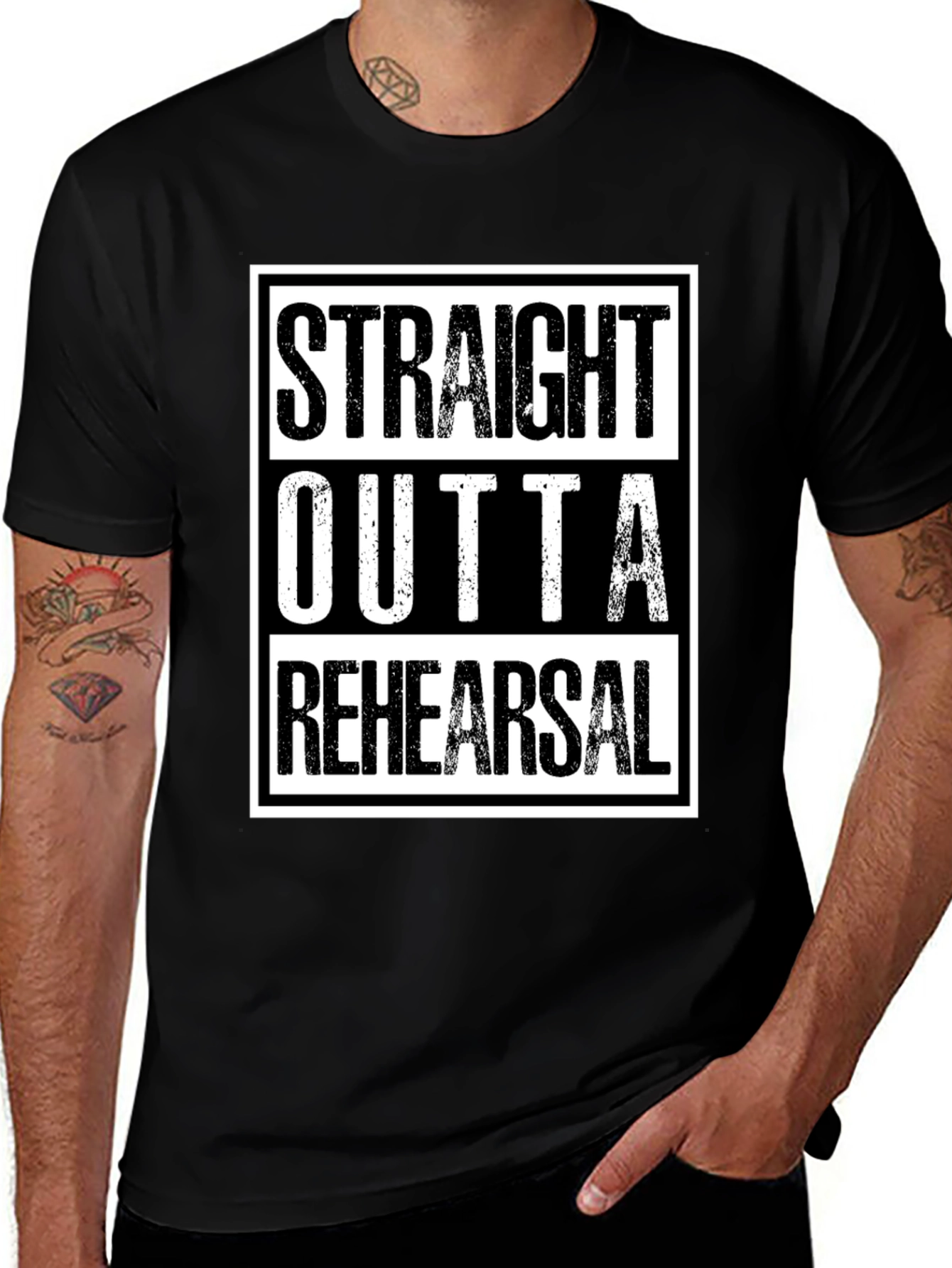 Black Straight Outta Rehearsal Graphic Tee main image