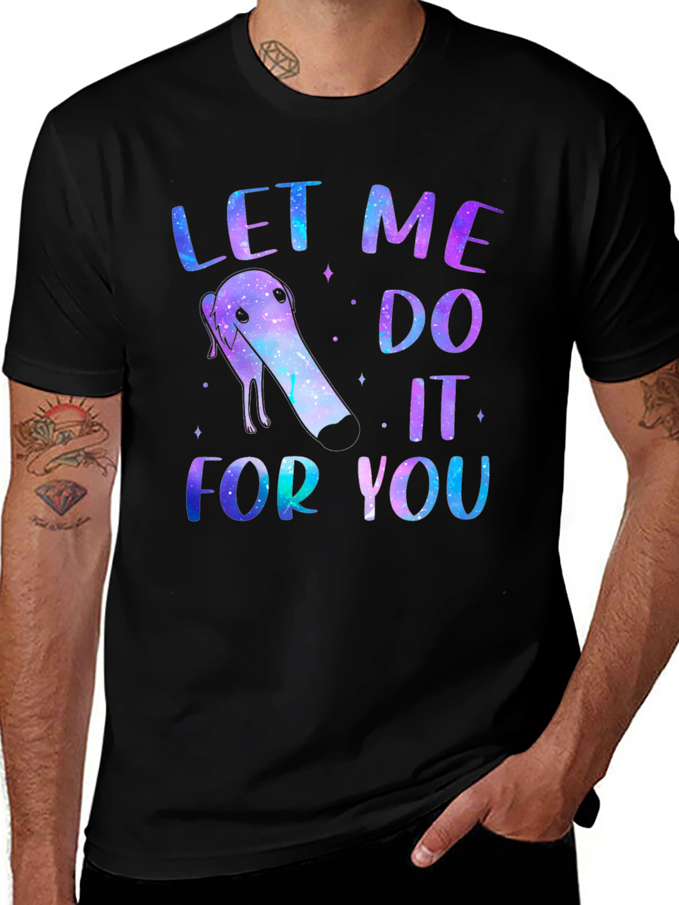 Variant 7 of Galaxy Dog T-Shirt - "Let Me Do It For You"
