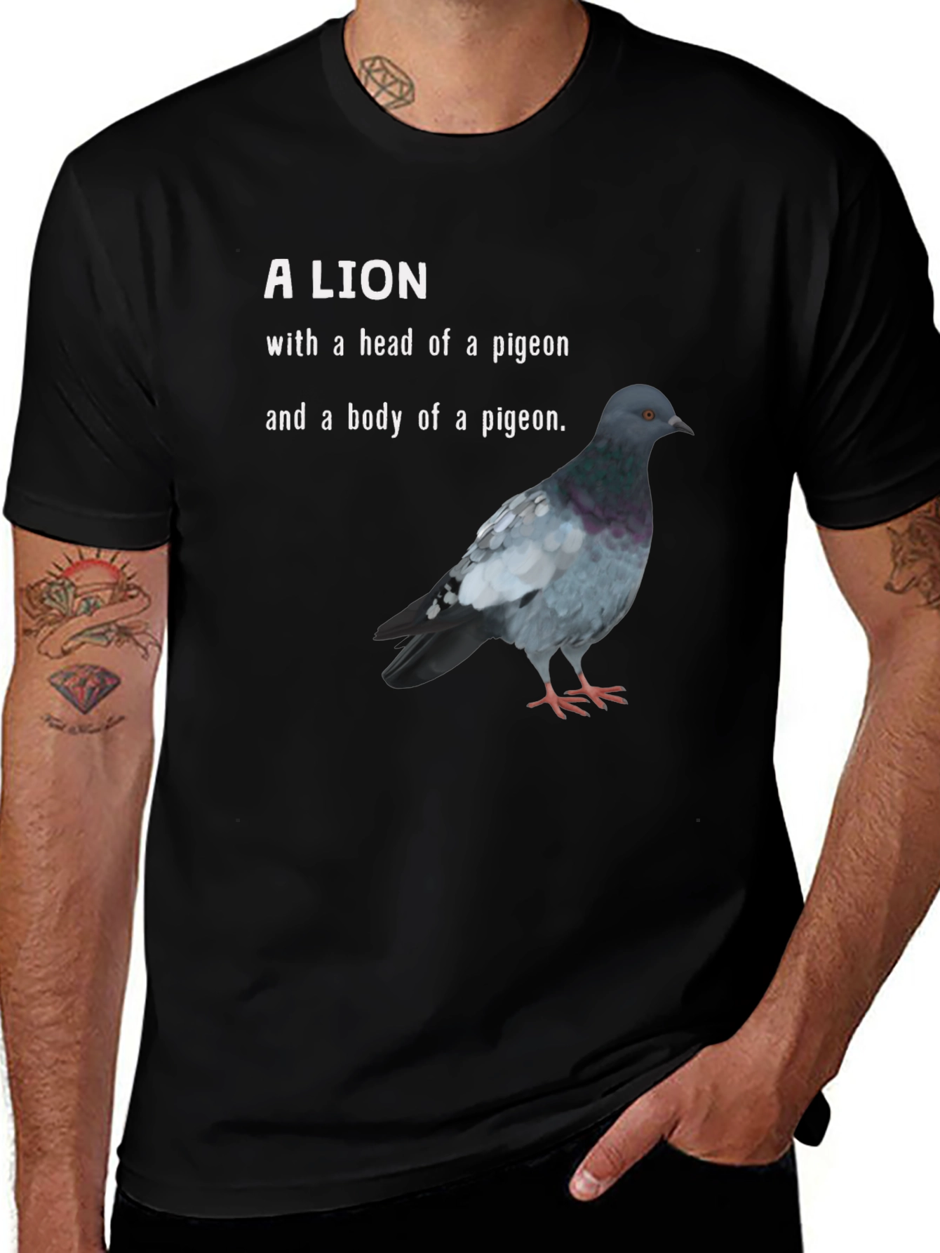 Variant 5 of A Lion Pigeon Head Body T-Shirt