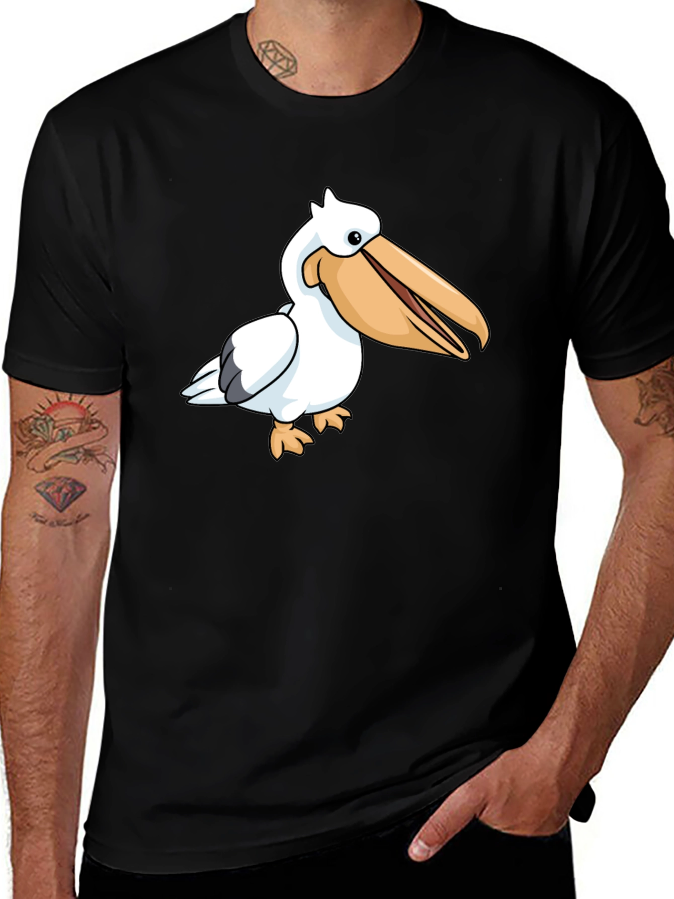 Variant 5 of Pelican Graphic Tee - Black Cotton T-Shirt