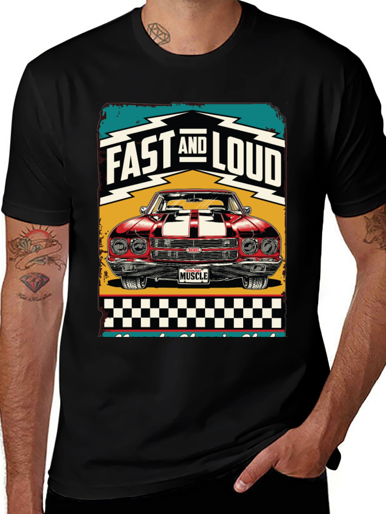 Variant 23 of Fast and Loud Muscle Car T-Shirt