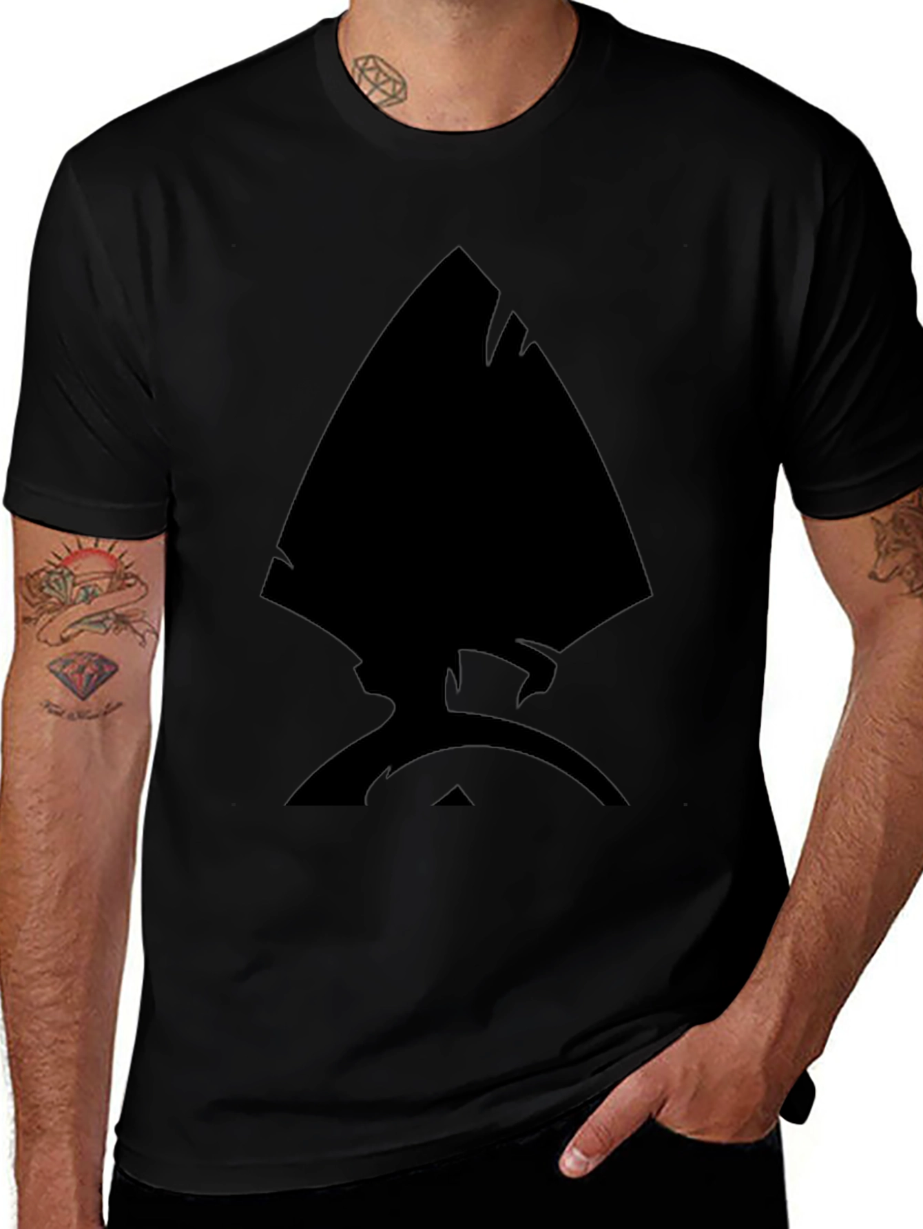 Ace Spade Graphic Tee - Black Casual T-Shirt