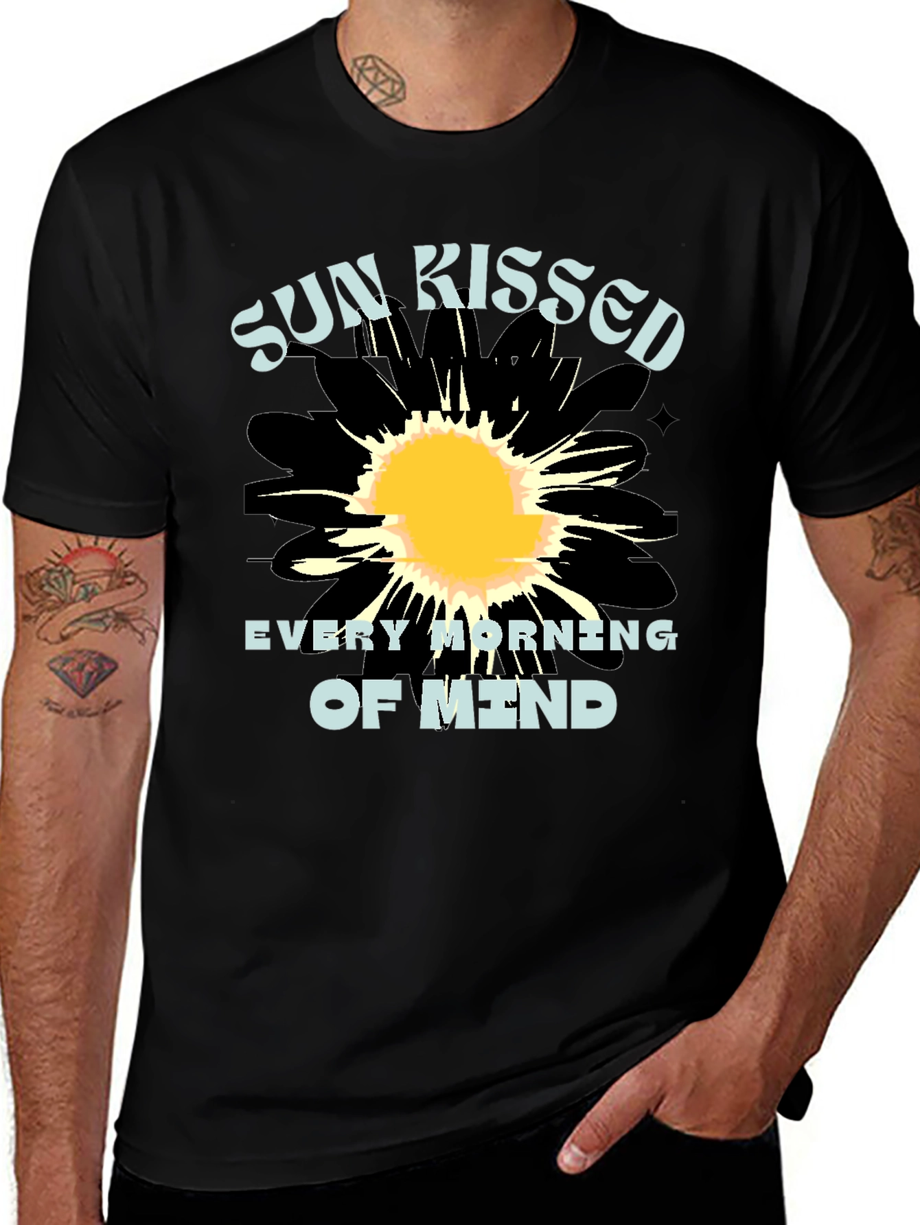 Sun Kissed Mind Black Graphic Tee