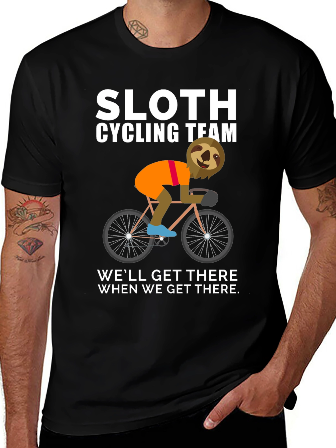 Variant 14 of Sloth Cycling Team Graphic Tee