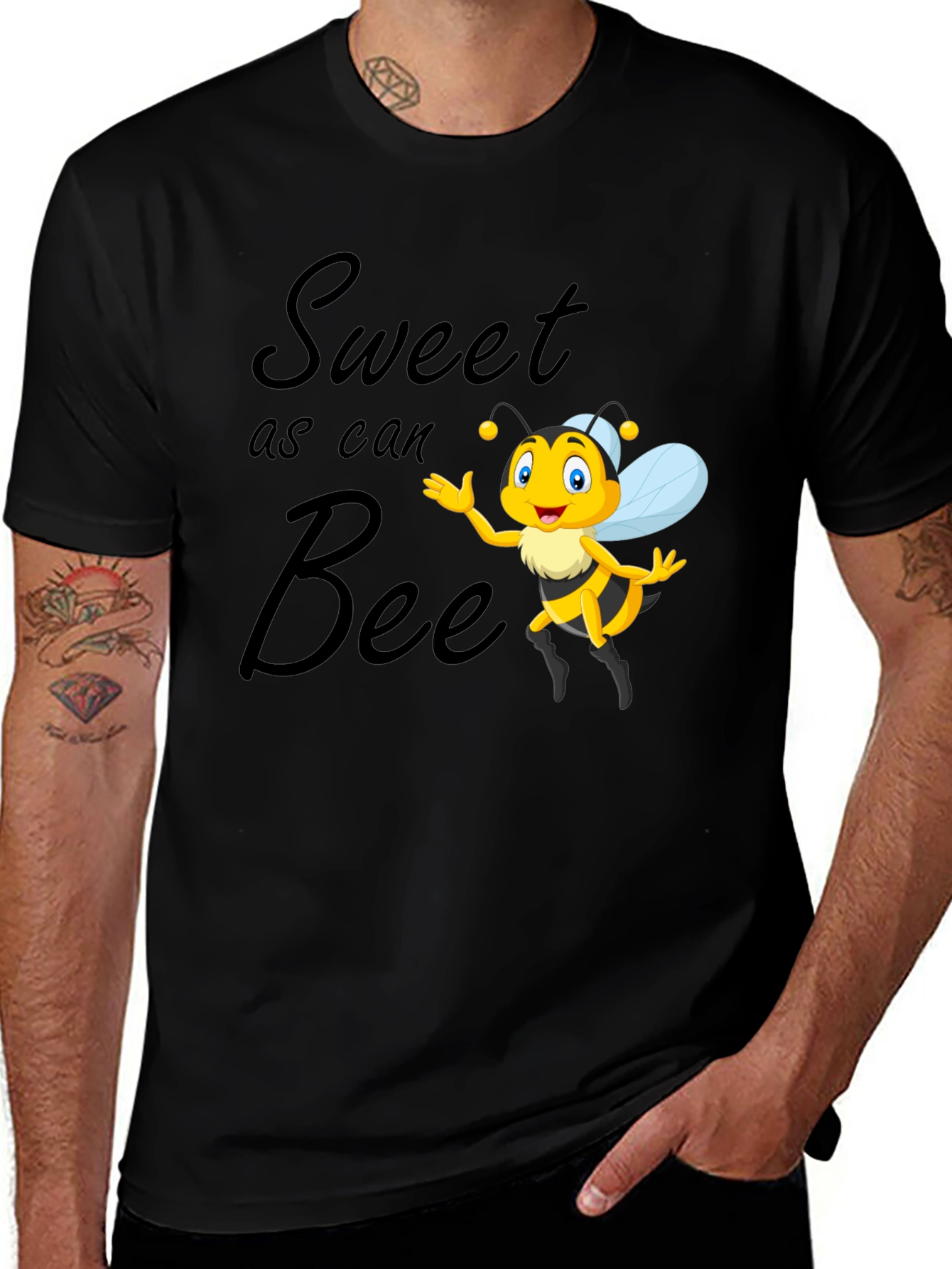 Variant 4 of Sweet as Can Bee Black T-Shirt