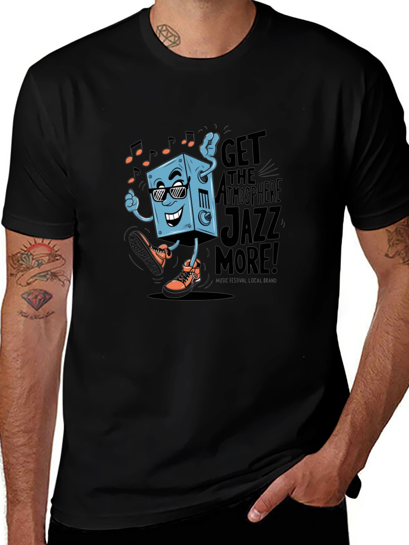 Variant 25 of Cool Jazz Graphic Tee - Black Cotton T-Shirt