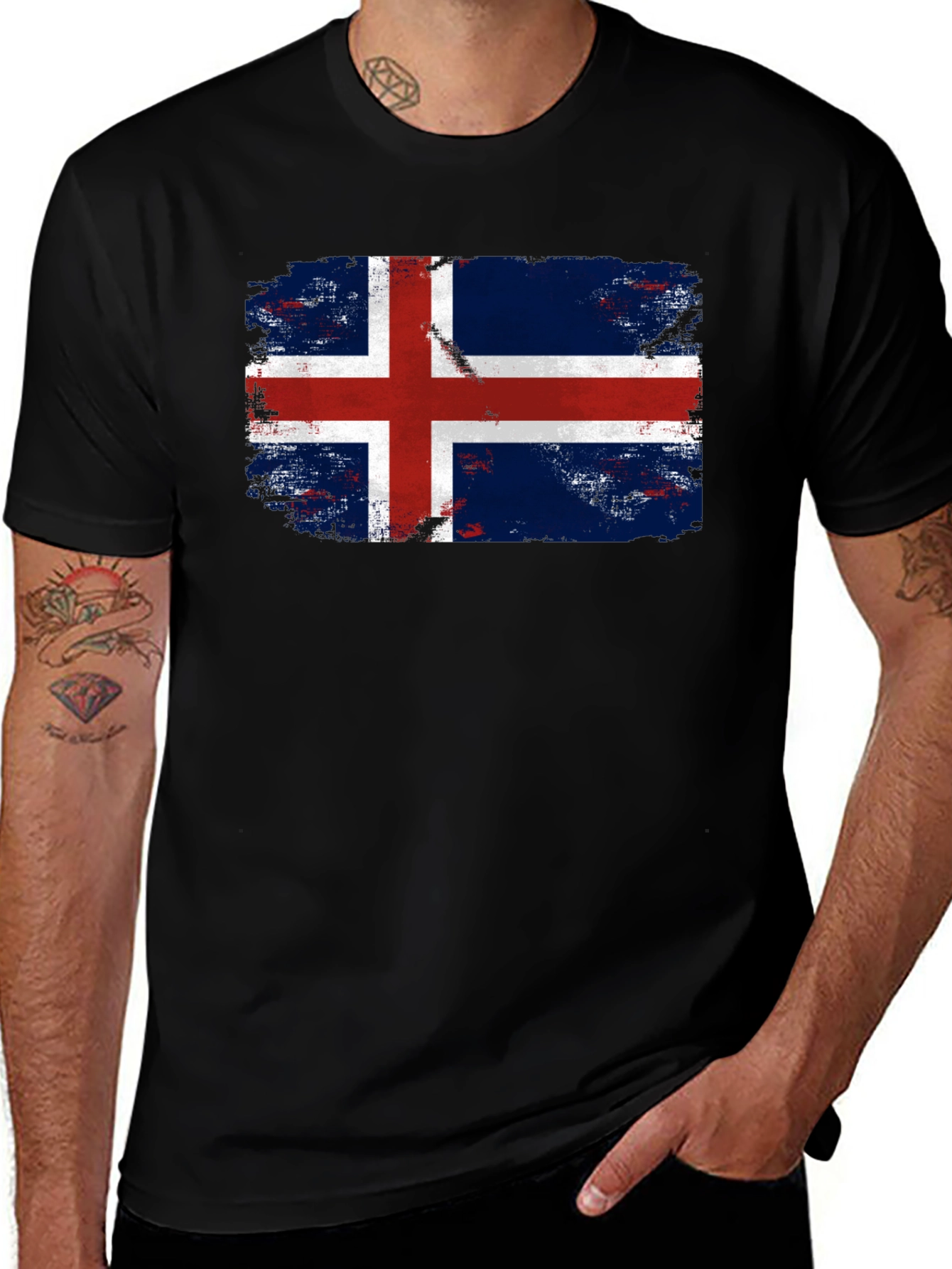 Variant 12 of Iceland Flag T-Shirt - Distressed Graphic Tee