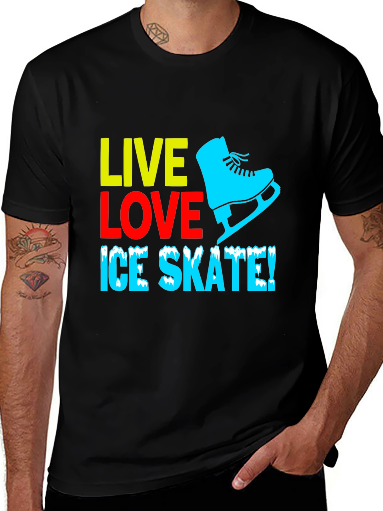 Variant 6 of Live Love Ice Skate Graphic T-Shirt