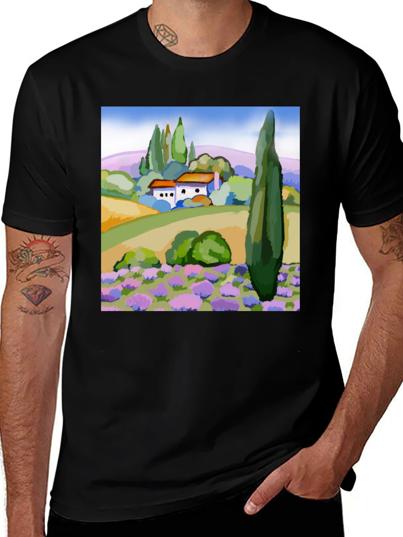 Variant 23 of Tuscan Landscape Graphic Tee - Art Inspired Apparel