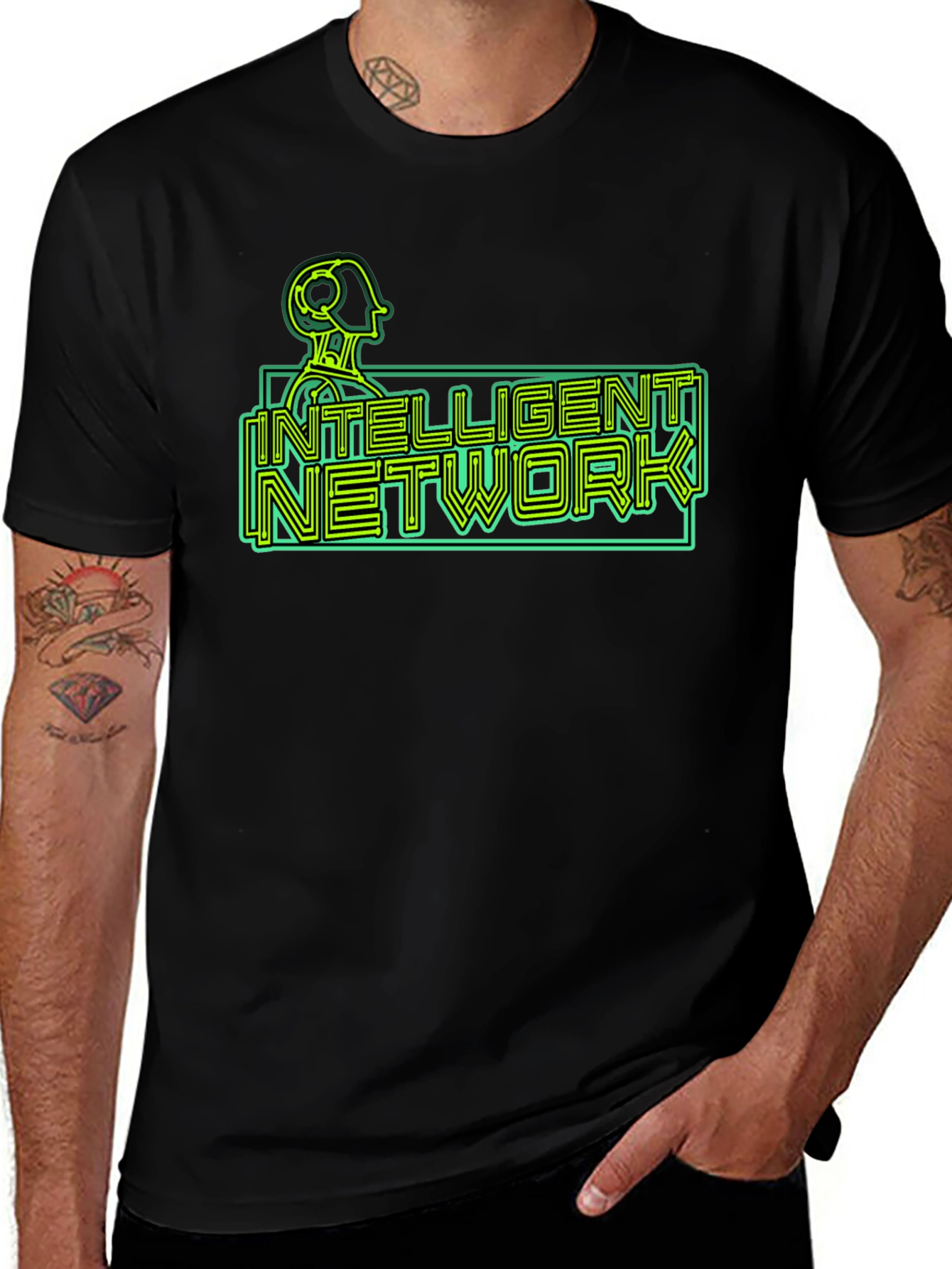 Intelligent Network T-Shirt - Retro Sci-Fi Design
