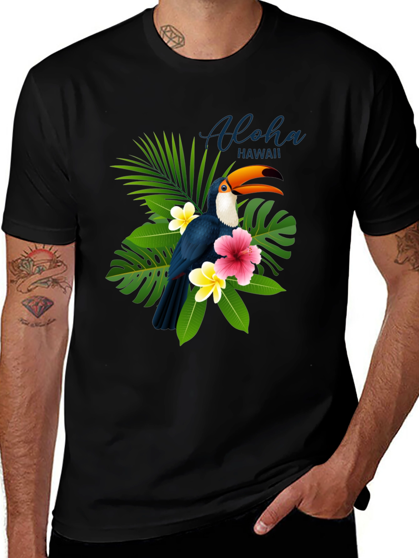 Variant 3 of Tropical Toucan Aloha Hawaii Graphic T-Shirt