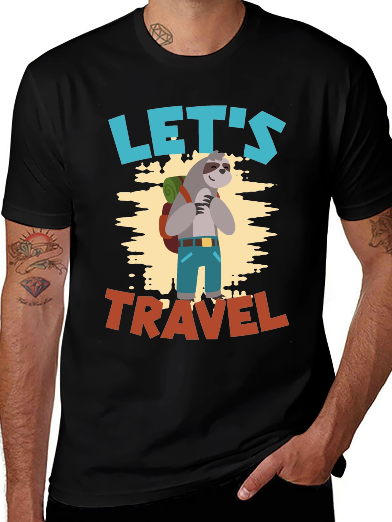 Variant 20 of Let's Travel Sloth T-Shirt